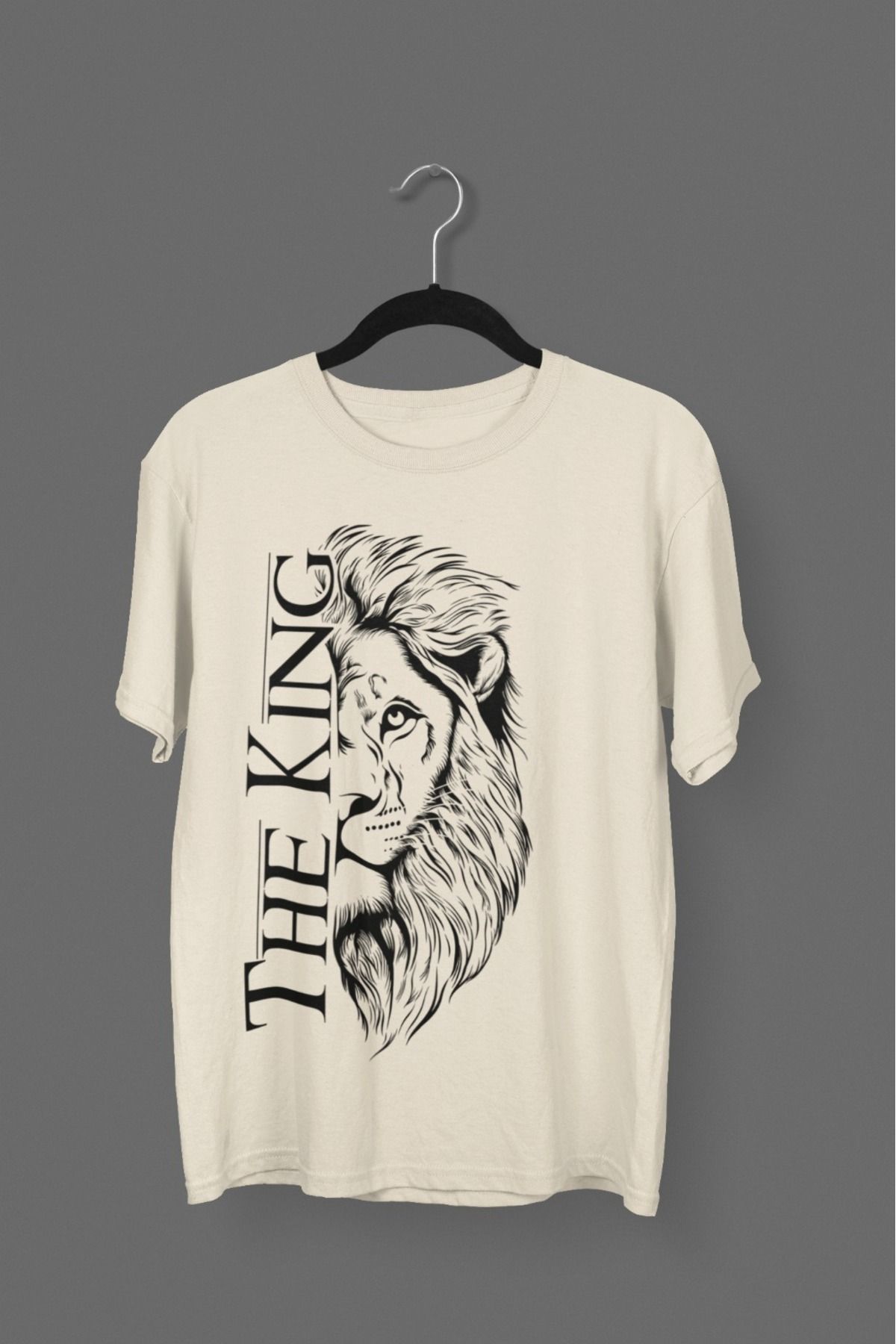 Butik ERKEK/KADIN -THE KING- TRANSFER BASKILI YUVARLAK YAKA KISA KOL TİŞÖRT
