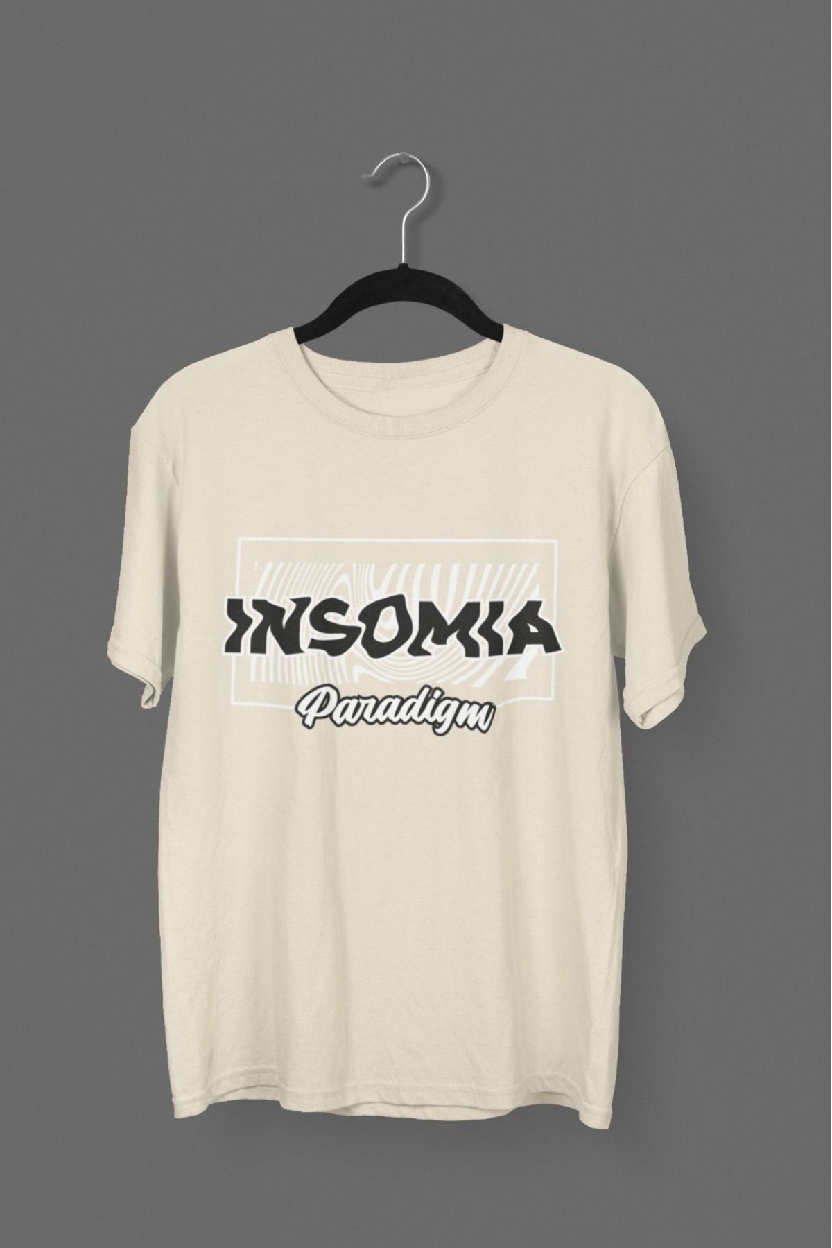 Butik ERKEK/KADIN -INSOMIA- TRANSFER BASKILI YUVARLAK YAKA KISA KOL TİŞÖRT