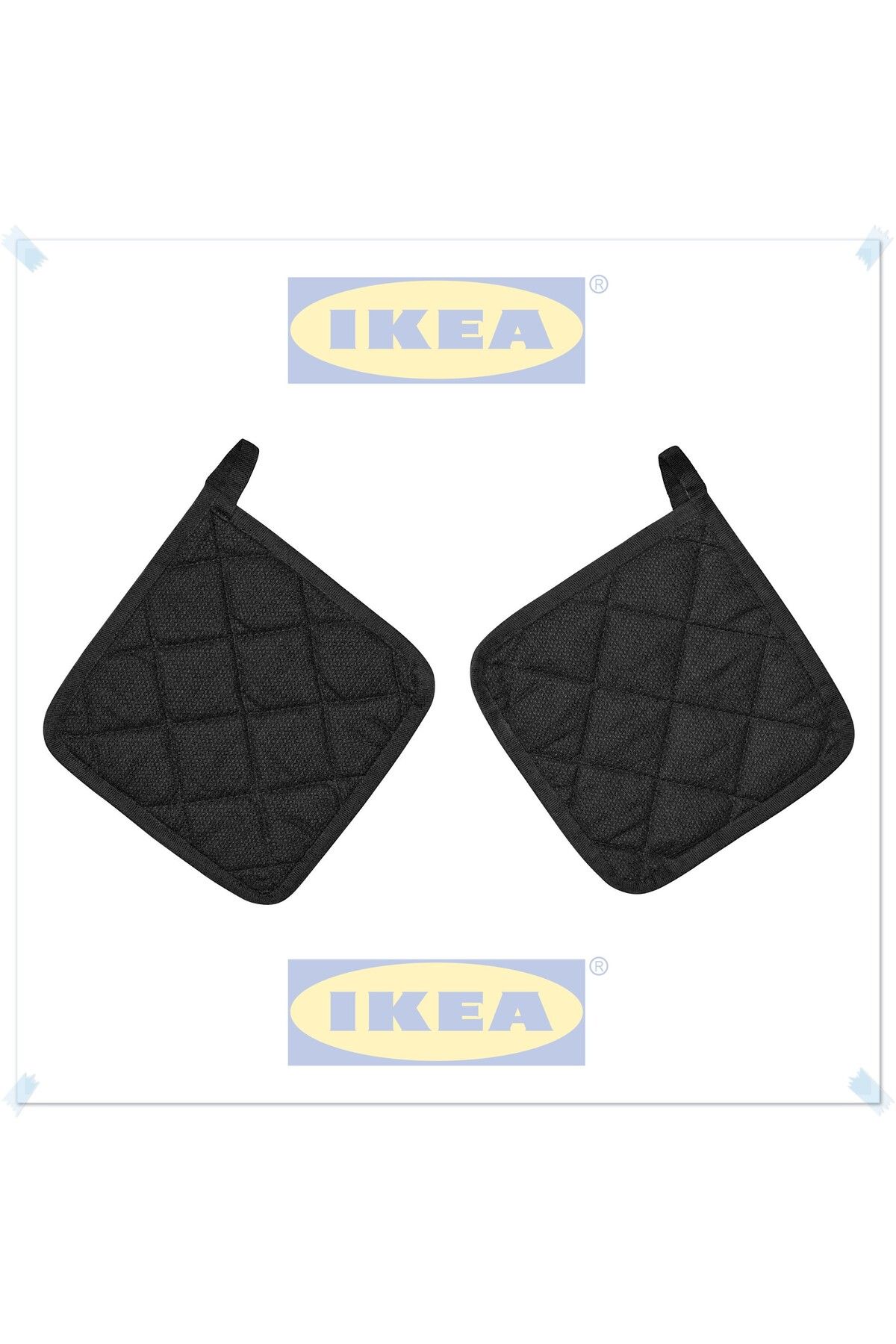 IKEA Rınnıg Gri Tutacak, Sıcak Tespi Tutacağı, Sıcak Tencere Tutacağı, 21x21 cm, 2'li Set