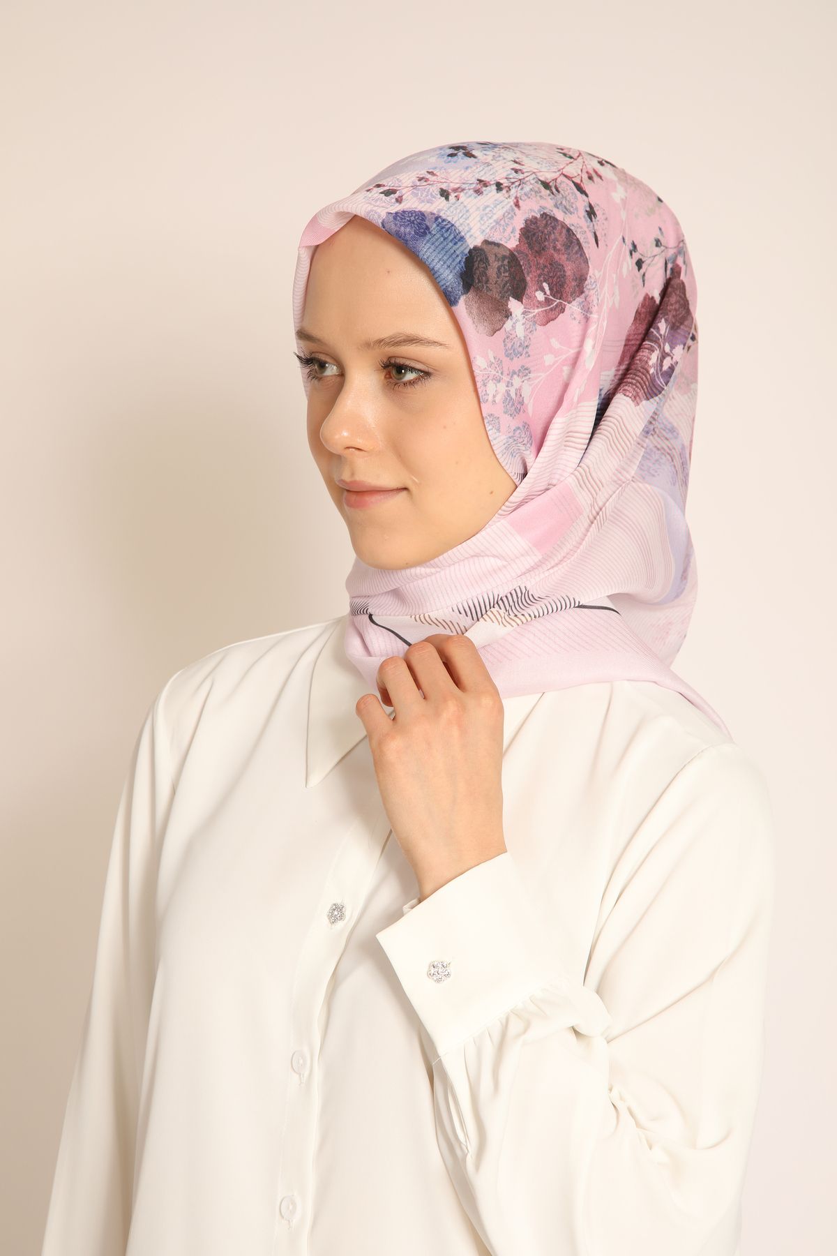 BERCHEM SCARF-Pink Color Abstract Pattern Women Soft Scarf – Spring Summer Matched Modern Pattern Soft Scarf 2
