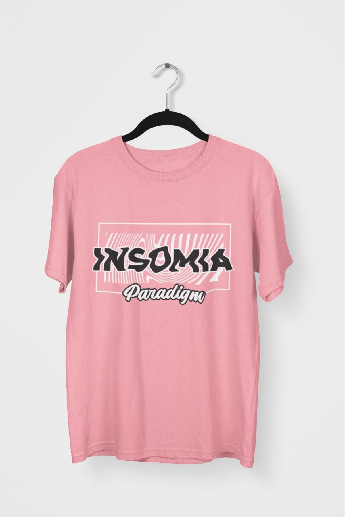 Butik ERKEK/KADIN -INSOMIA- TRANSFER BASKILI YUVARLAK YAKA KISA KOL TİŞÖRT