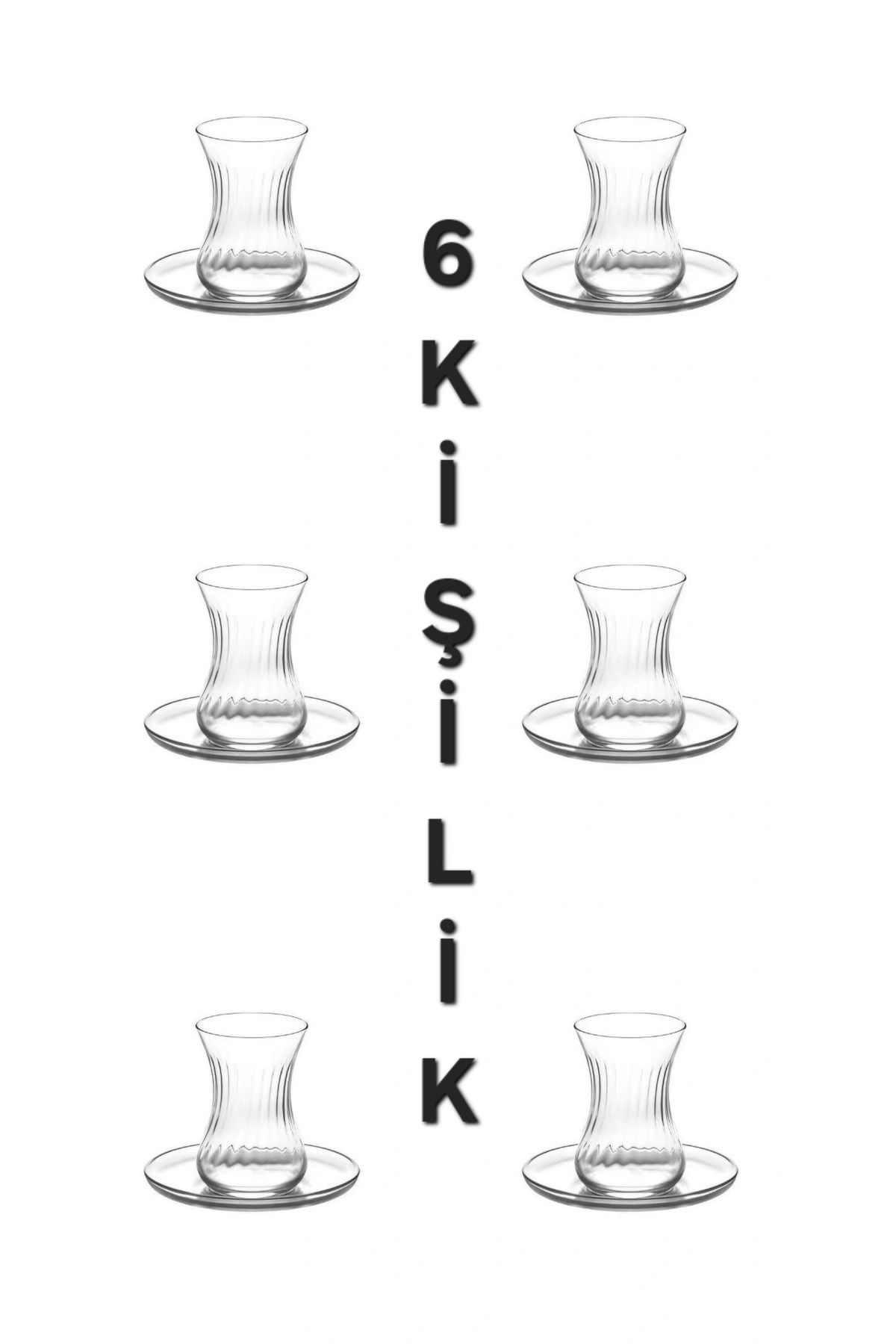 aradıgın 6 Kişilik Çay Bardak Tabak Takım Seti