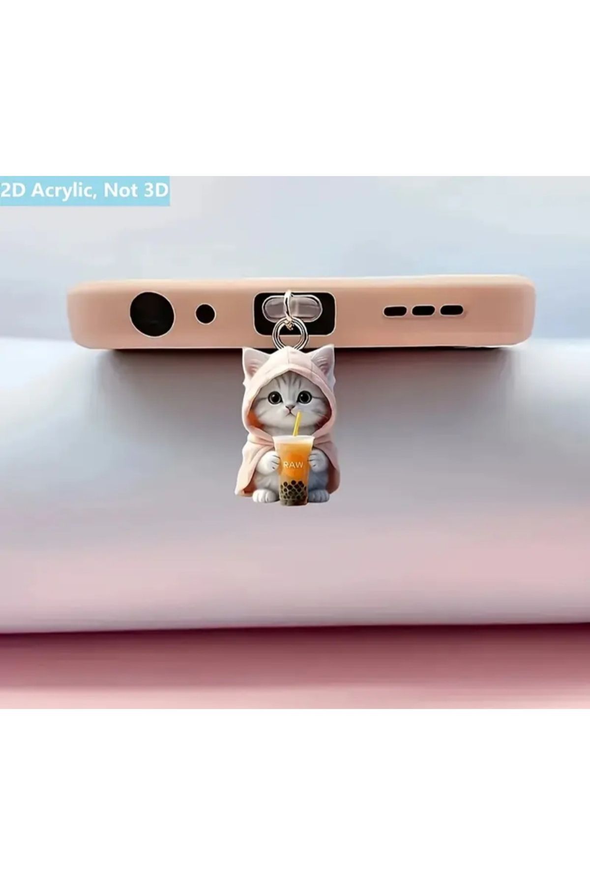 chibi Sevimli Kedi Şarj Soketi koruyucu tıpa toz kir önleyici Akrilik Apple/İOS Telefon, Tablet uyumlu