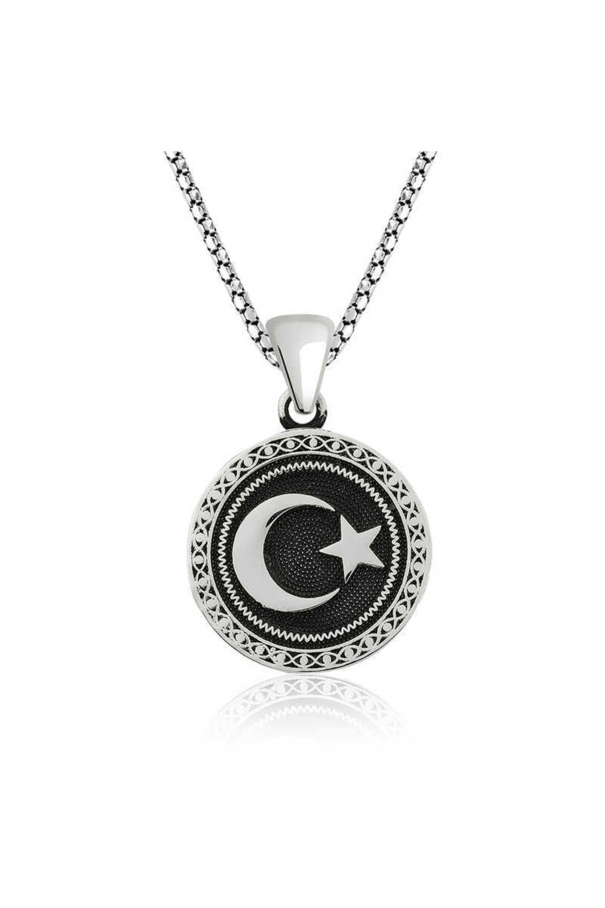 S PAZARIM Gümüş Ay Yıldız Kolye