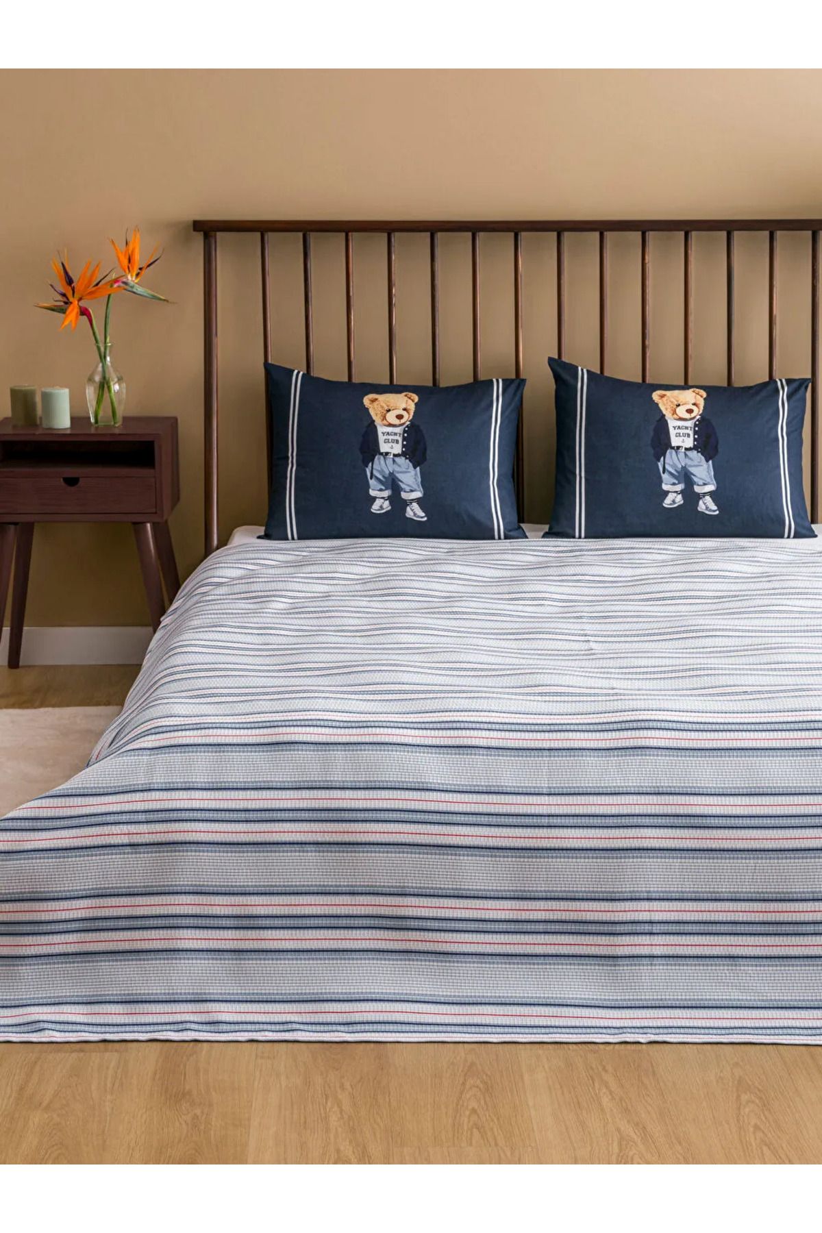 LC Waikiki LCW HOME Ayı Teddy Baskılı %100 Pamuk Çİft Kişilik Pike Seti