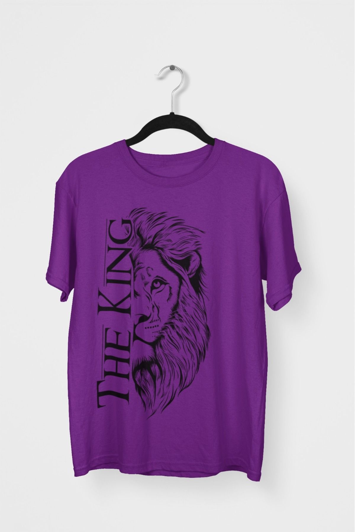 Butik ERKEK/KADIN -THE KING- TRANSFER BASKILI YUVARLAK YAKA KISA KOL TİŞÖRT