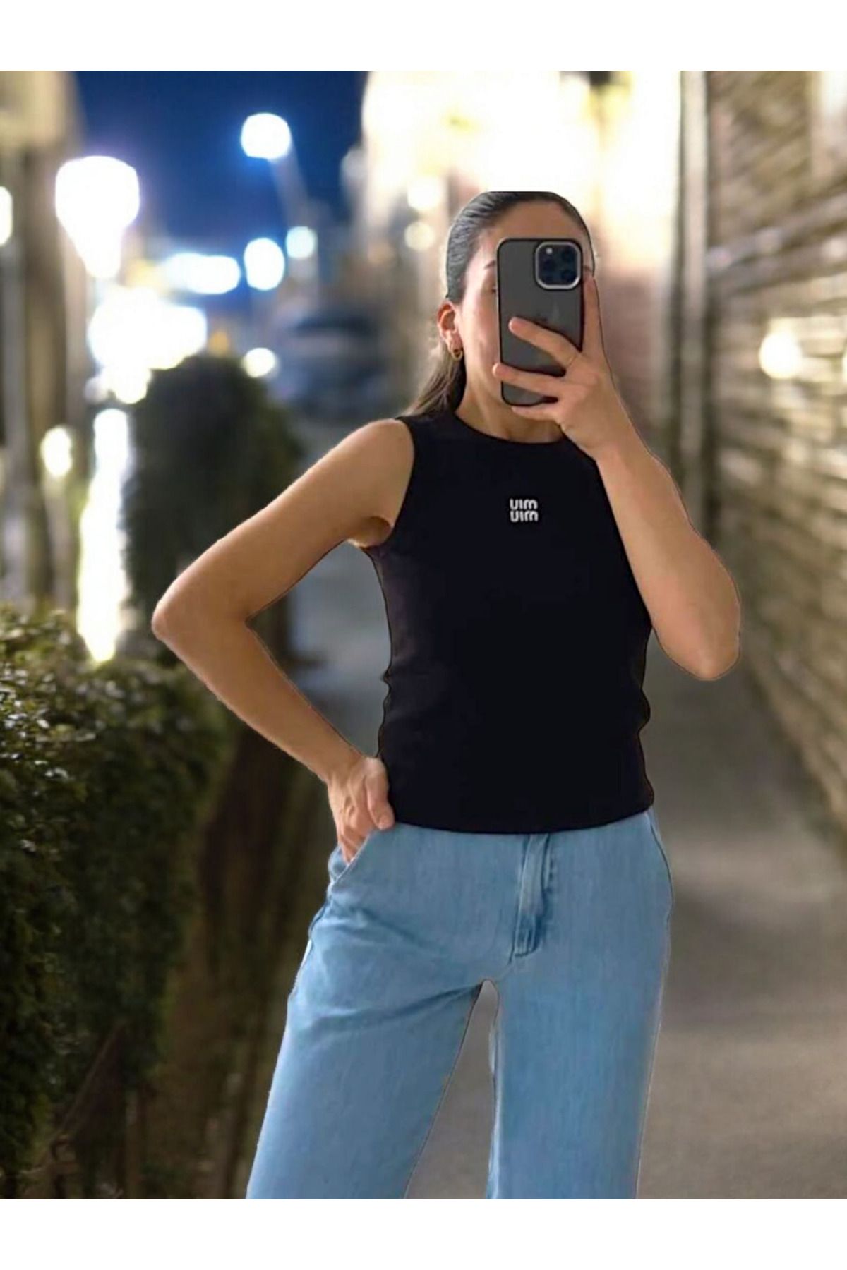 Seçkin Butik Miu Nakışlı Fitilli Kadın Atlet