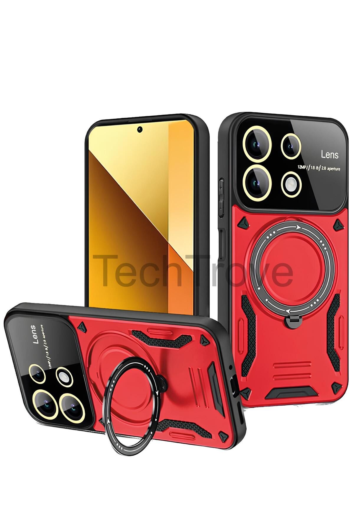 TechTrove Xiaomi Redmi Note 13 4G Kılıf Kamera Korumalı Stand Özellikli Maksimum Darbe Korumalı Kapak