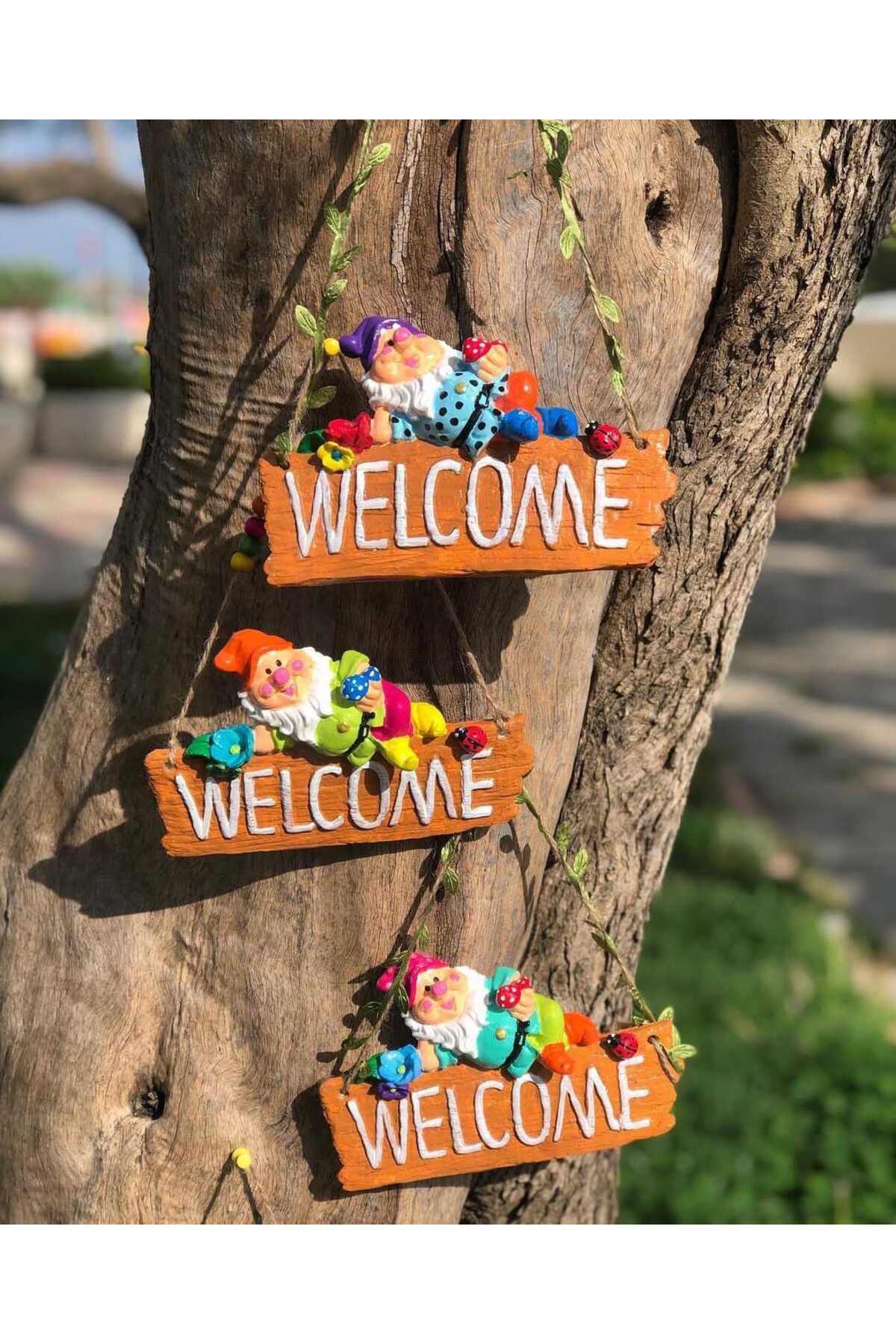 Okyanus Butik 3 ADET WELCOME BAHÇE SÜSÜ KAPI SÜSÜ