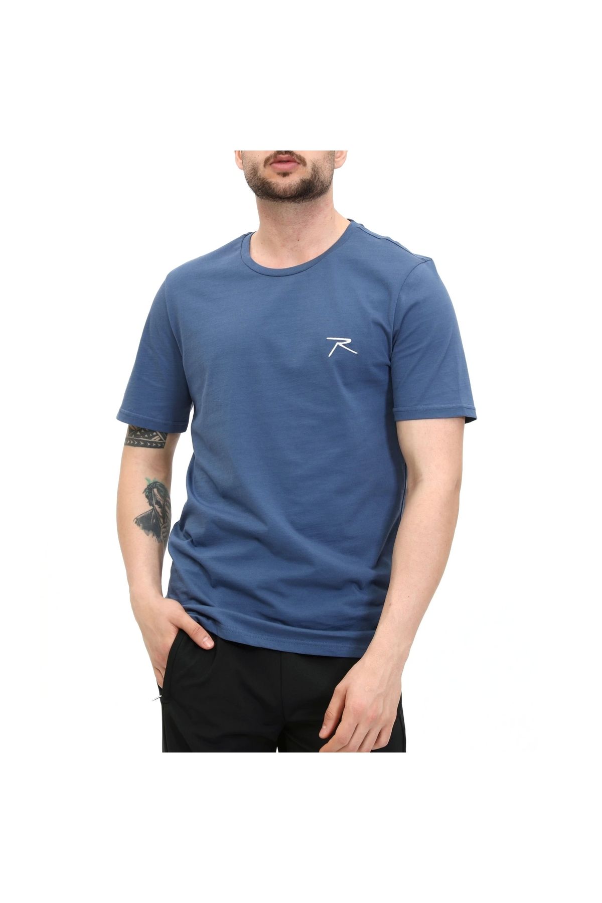 raru %100 Pamuk T-Shirt AGNITIO PETROL