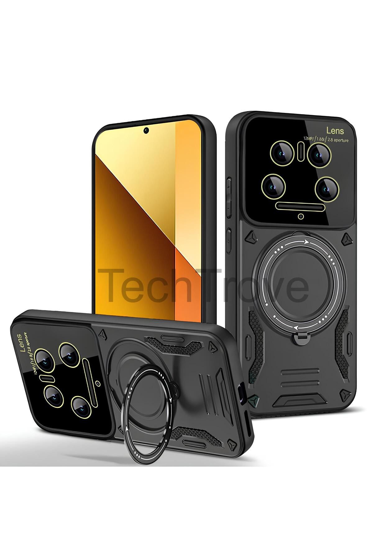 TechTrove Xiaomi Mi 14 Ultra Kılıf Kamera Korumalı Stand Özellikli Maksimum Darbe Korumalı Kapak