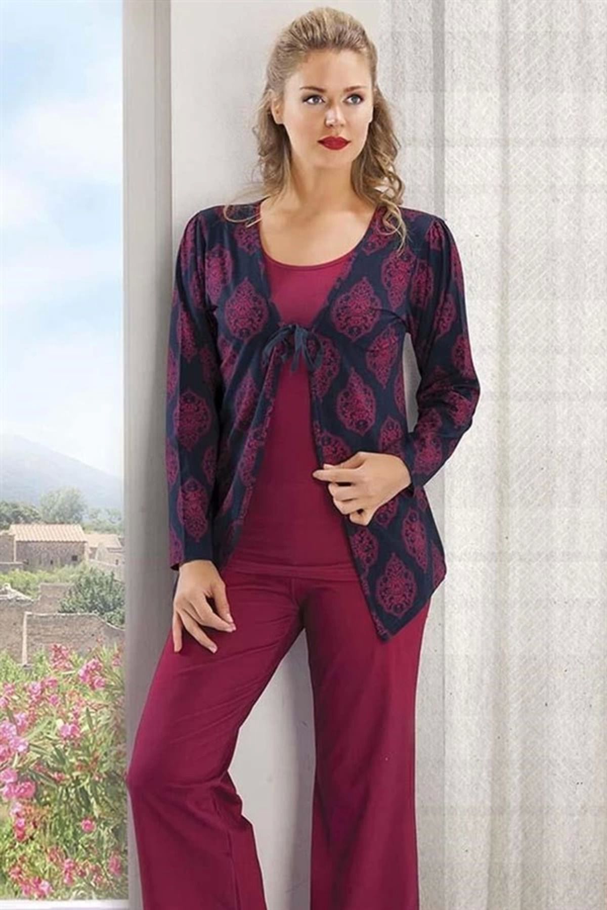 Moda Şahsenem Üç Parçalı Kadın Pijaması 80017