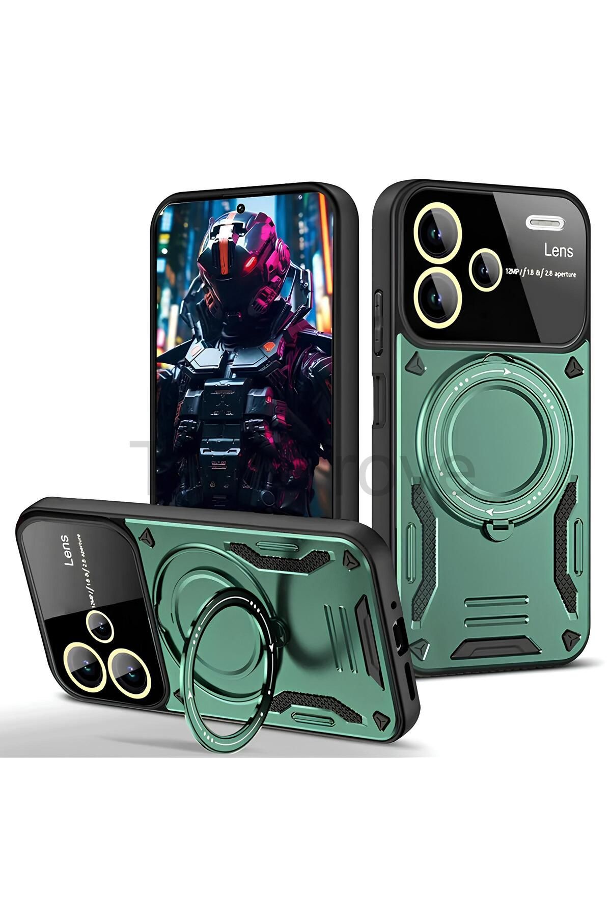 TechTrove Xiaomi Redmi Note 13 Pro Plus Kılıf Kamera Korumalı Stand Özellikli Maksimum Darbe Korumalı Kapak