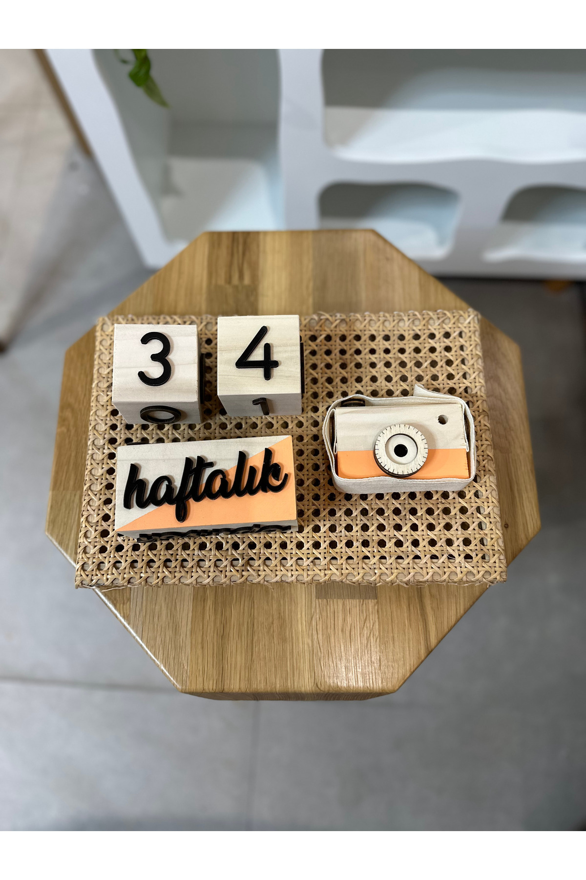 Baykuş Craft Mimarlık İsimli - 3 Boyutlu Bebek Ahşap Hatıra Küpü Anı Küpü Ahşap Fotoğraf Makinesi Seti/türkçe/vintage fotoğrafı 3 (önizleme)