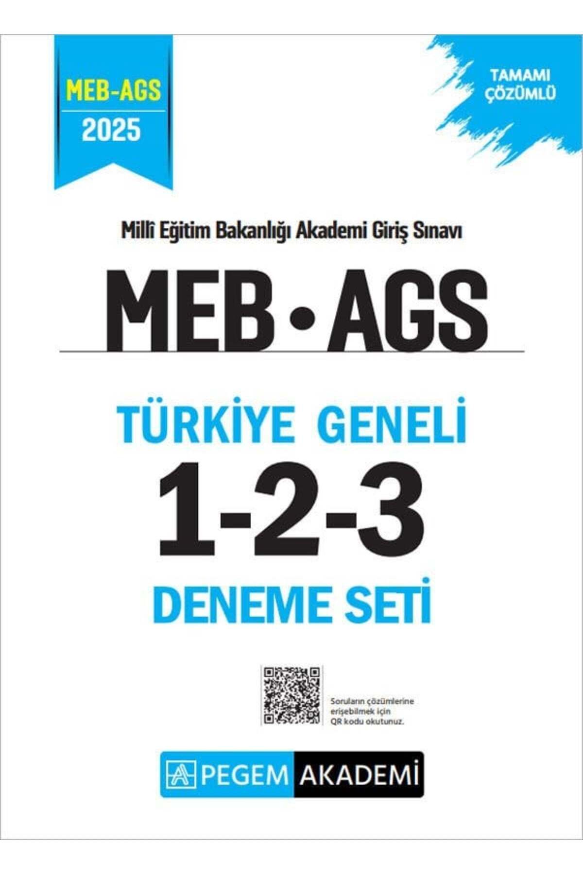 Pegem Akademi Yayıncılık Pegem 2025 MEB-AGS Türkiye Geneli 3 Deneme Çözümlü (1-2-3) Pegem Akademi Yayınları