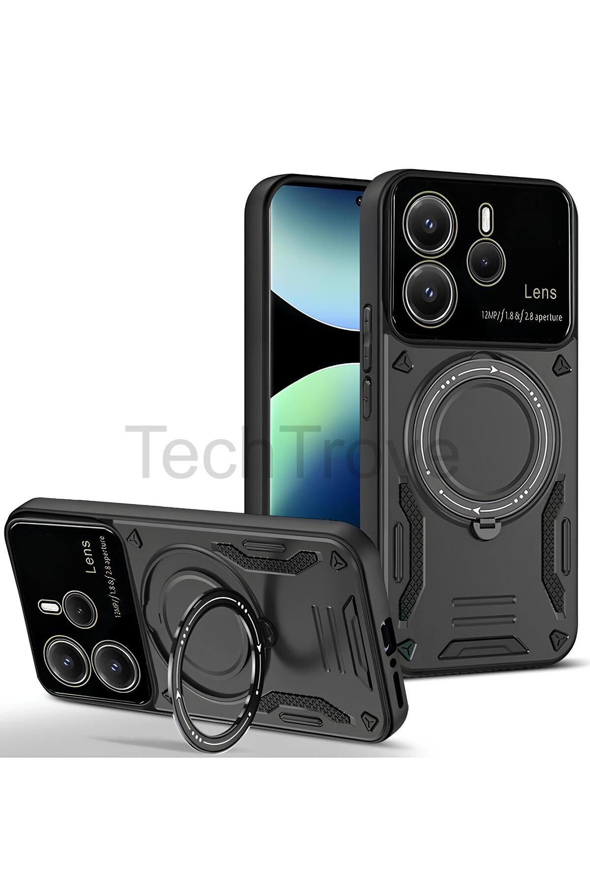 TechTrove Xiaomi Redmi Note 14 4G Kılıf Kamera Korumalı Stand Özellikli Maksimum Darbe Korumalı Kapak