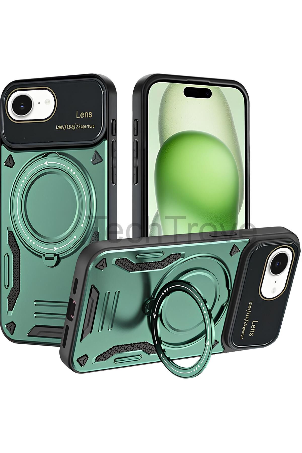 TechTrove iPhone 16E Kılıf Kamera Korumalı Stand Özellikli Maksimum Darbe Korumalı Kapak