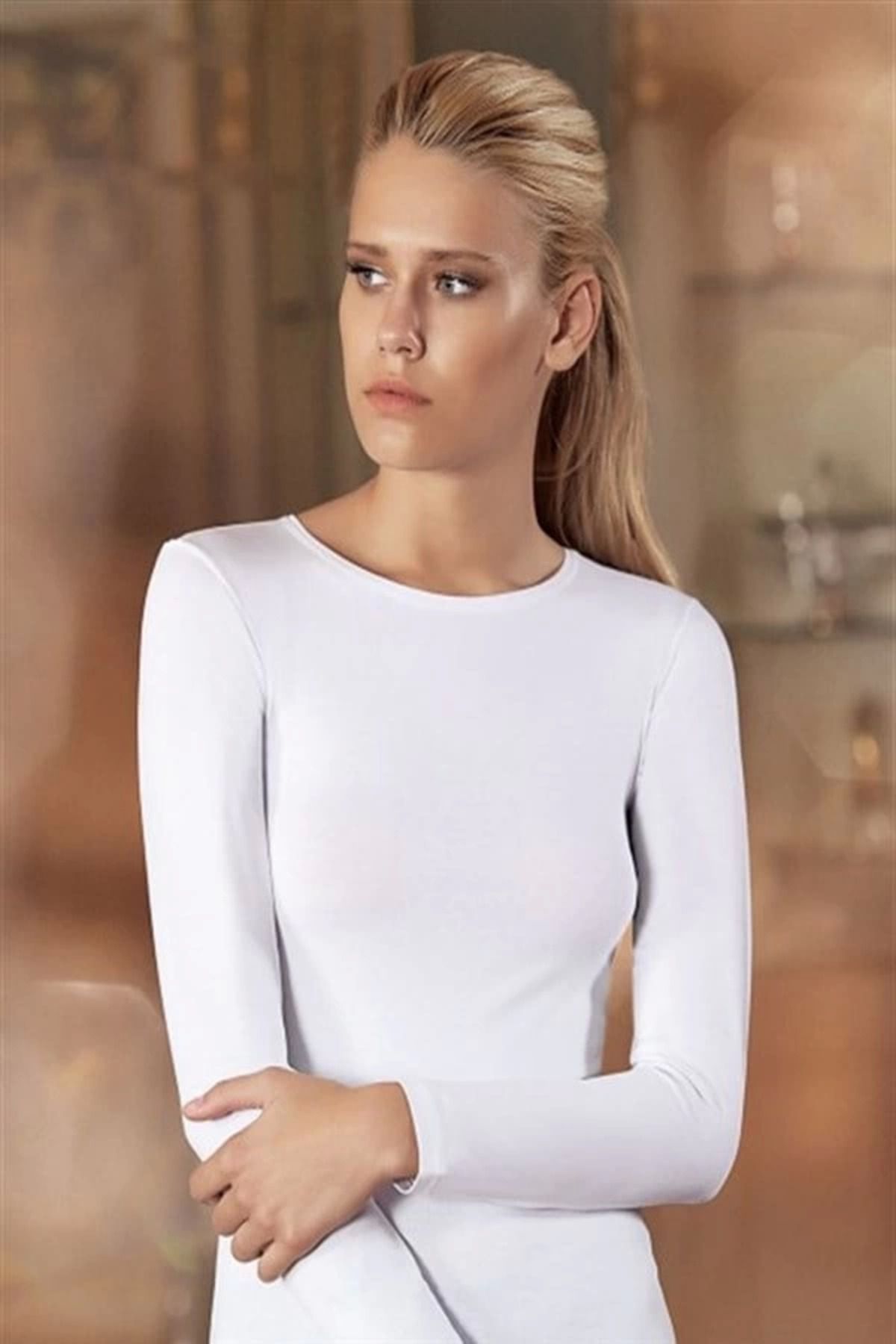 Moda Şahsenem Şahinler Uzun Kollu Bisiklet Yaka Body B193
