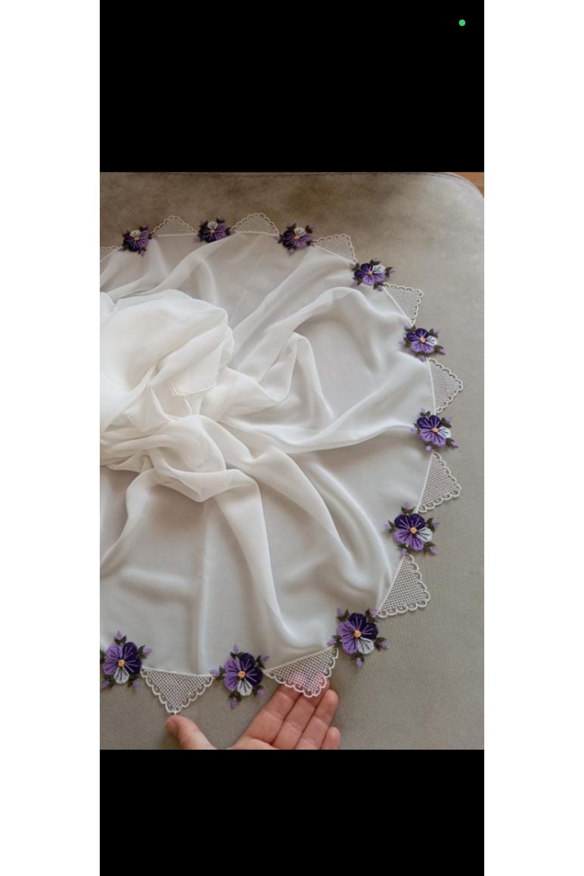 NUMİSTORE İğne oyası beyaz renk namaz örtüsü