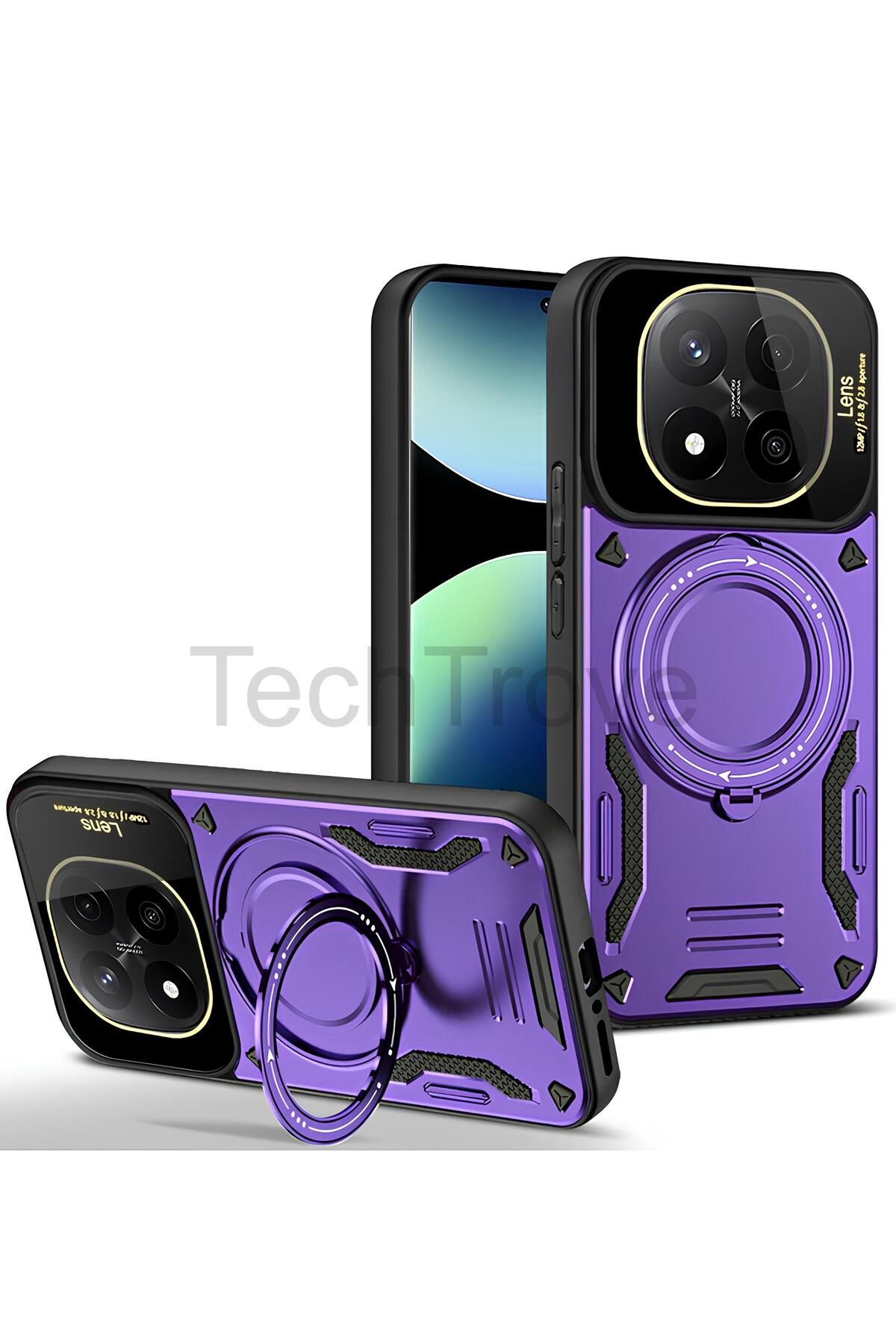 TechTrove Xiaomi Redmi Note 14 Pro Plus Kılıf Kamera Korumalı Stand Özellikli Maksimum Darbe Korumalı Kapak