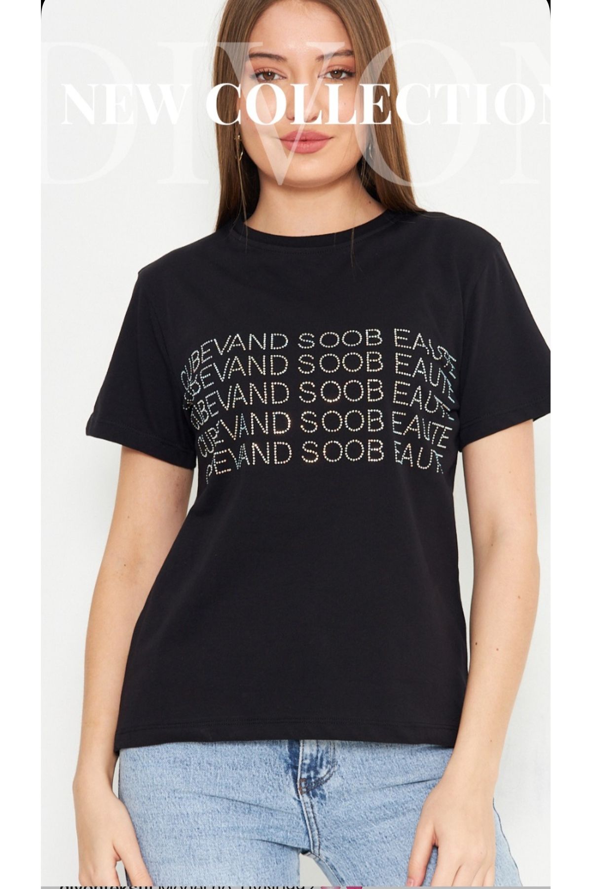 PEKA Taşlı krop T-shirt