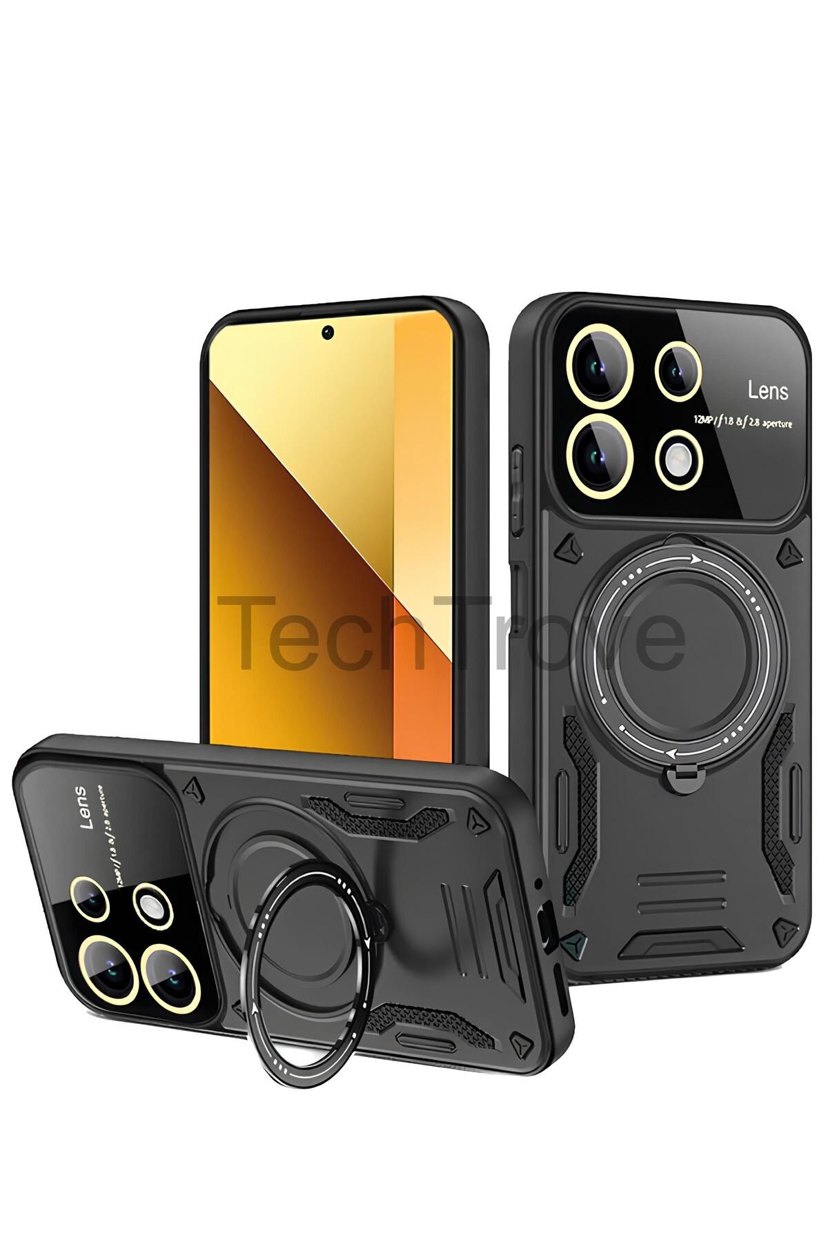 TechTrove Xiaomi Redmi Note 13 4G Kılıf Kamera Korumalı Stand Özellikli Maksimum Darbe Korumalı Kapak