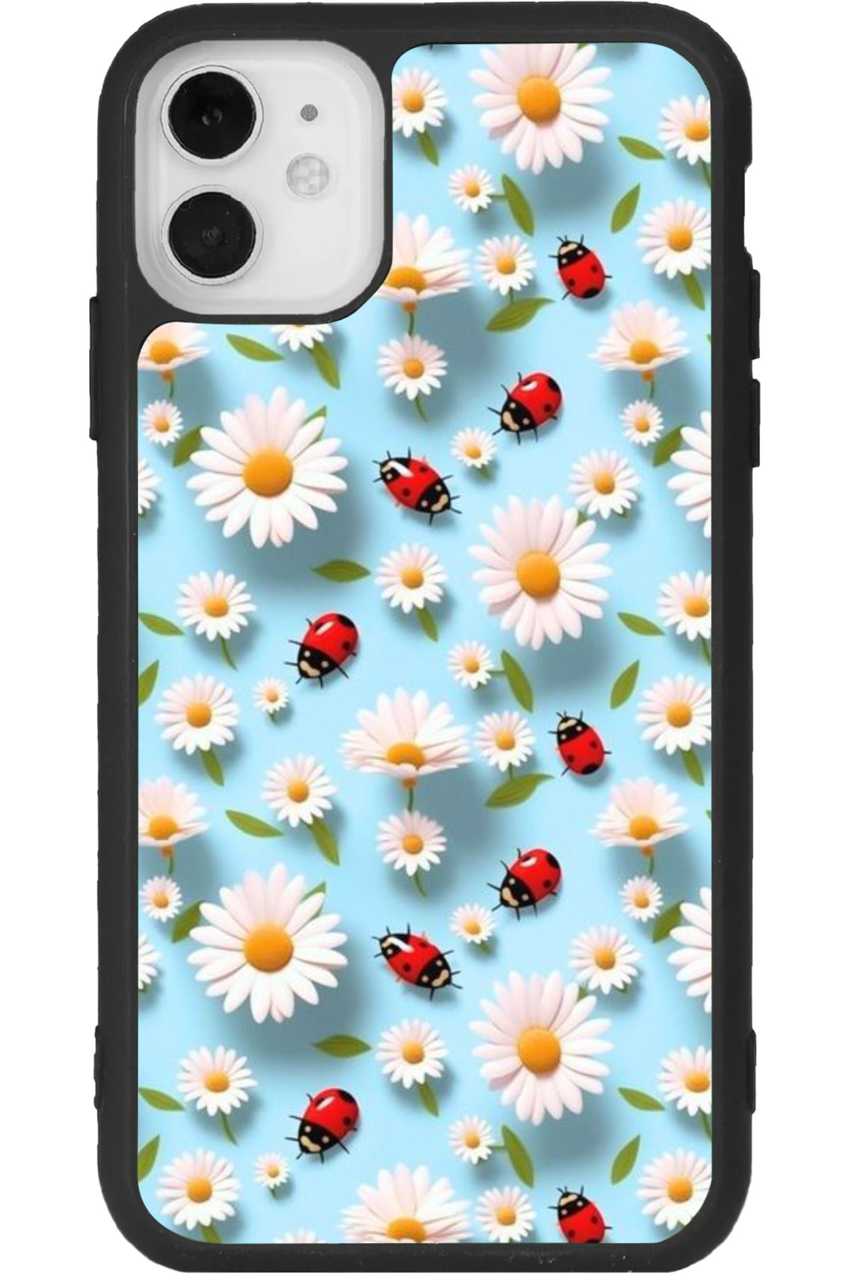 Aksel Kılıf iPhone 11 Uyumlu Baskılı, Mat Siyah Renk, Yumuşak Silikon, Koruyucu, Şok Emici Kapak, Kılıf