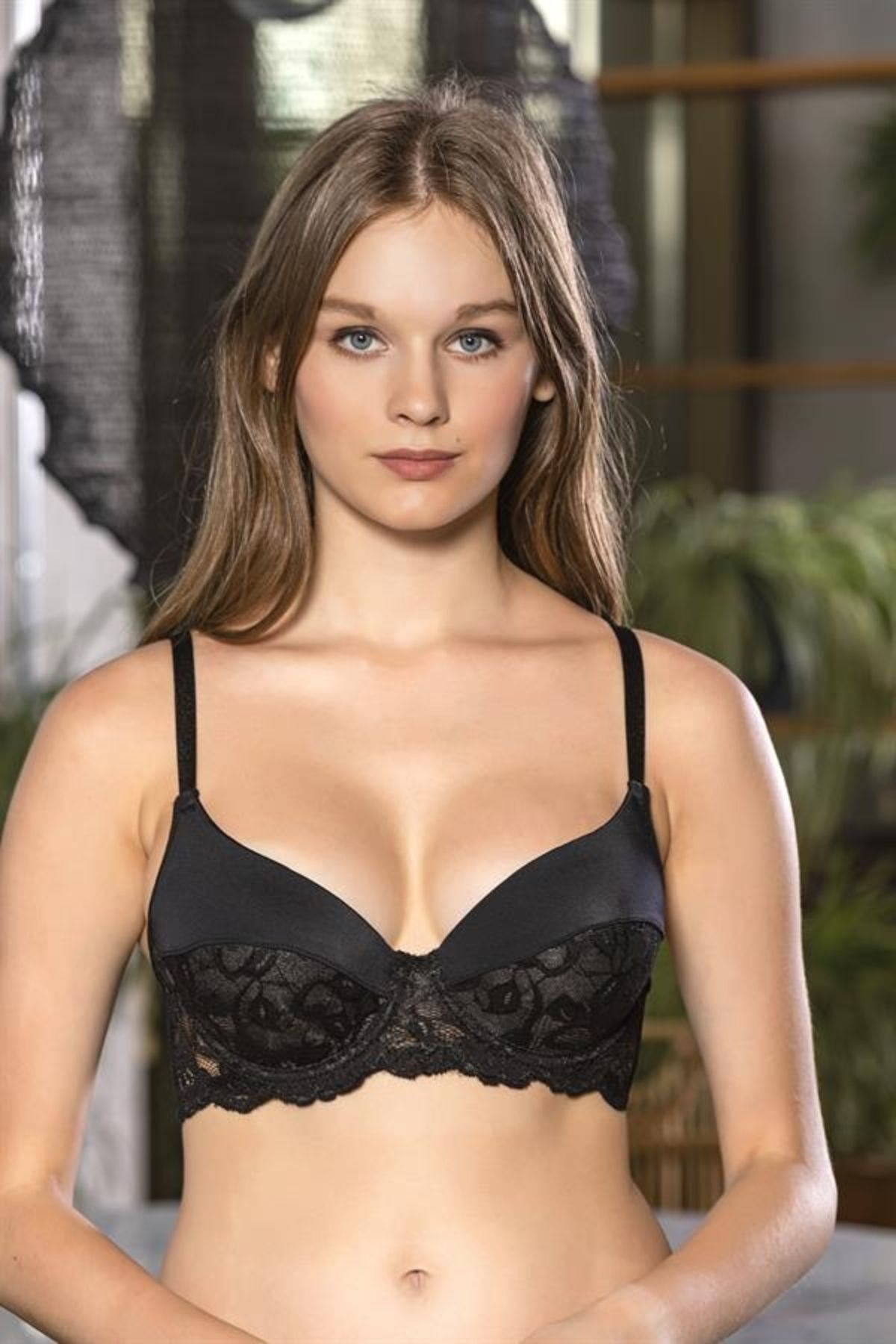 Moda Şahsenem Dantel Detaylı Sütyen Siyah (brf1130)