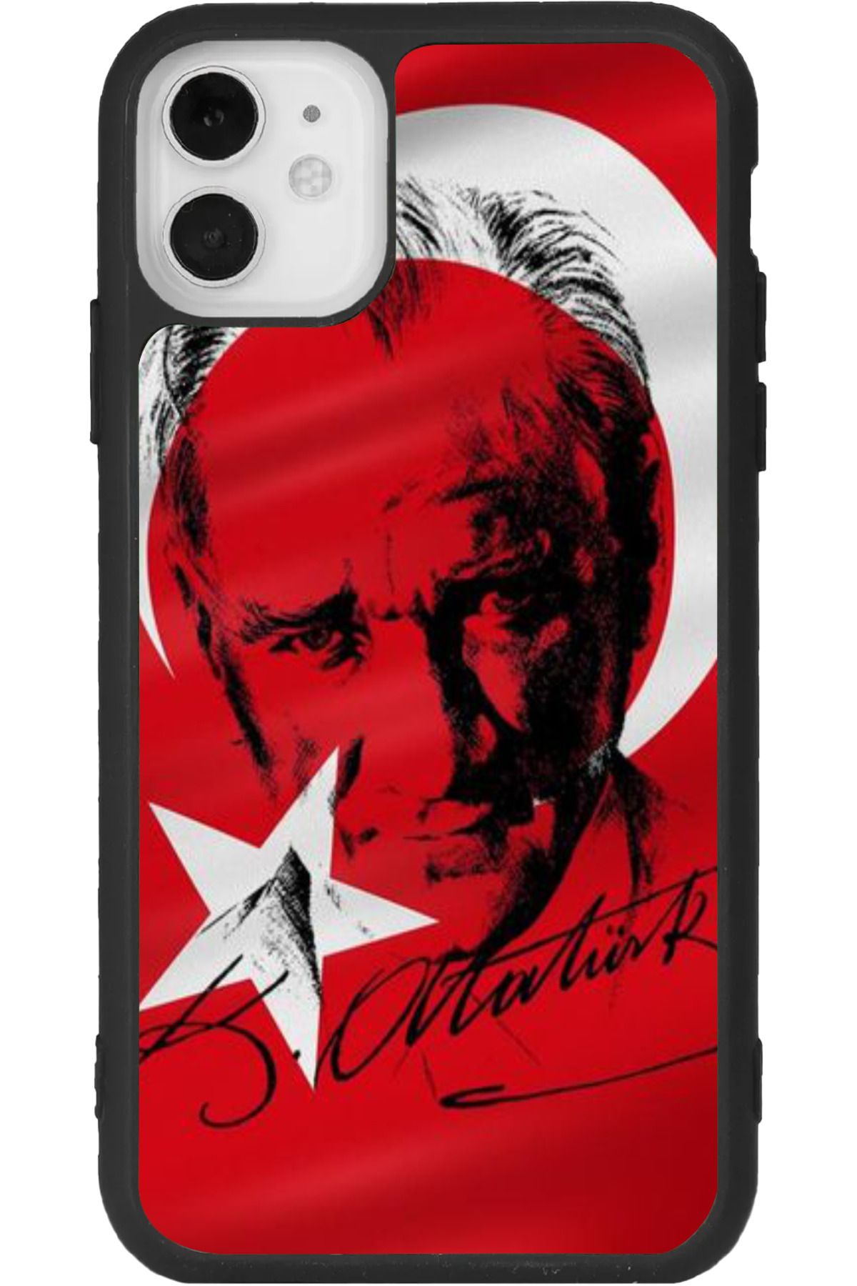 Aksel Kılıf iPhone 11 Uyumlu Baskılı, Mat Siyah Renk, Yumuşak Silikon, Koruyucu, Şok Emici Kapak, Kılıf