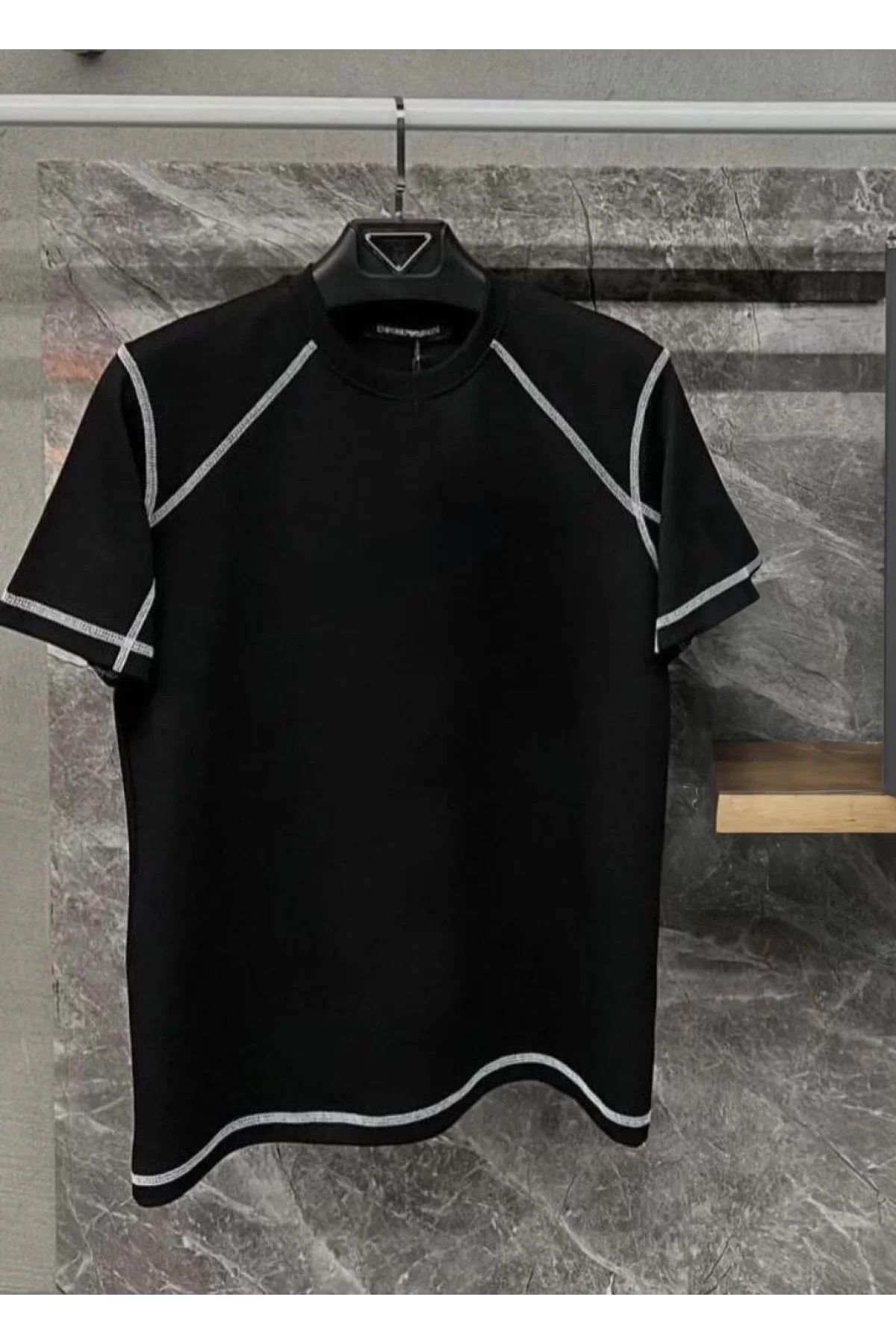 İndigo Park Erkek tişört modelleri Unisex Karoyaka Dikişli Oversize T-Shirt