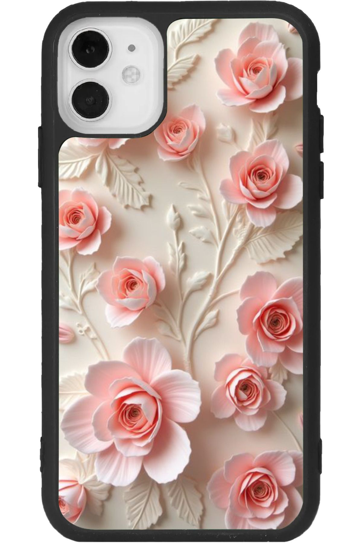 Aksel Kılıf iPhone 11 Uyumlu Baskılı, Mat Siyah Renk, Yumuşak Silikon, Koruyucu, Şok Emici Kapak, Kılıf