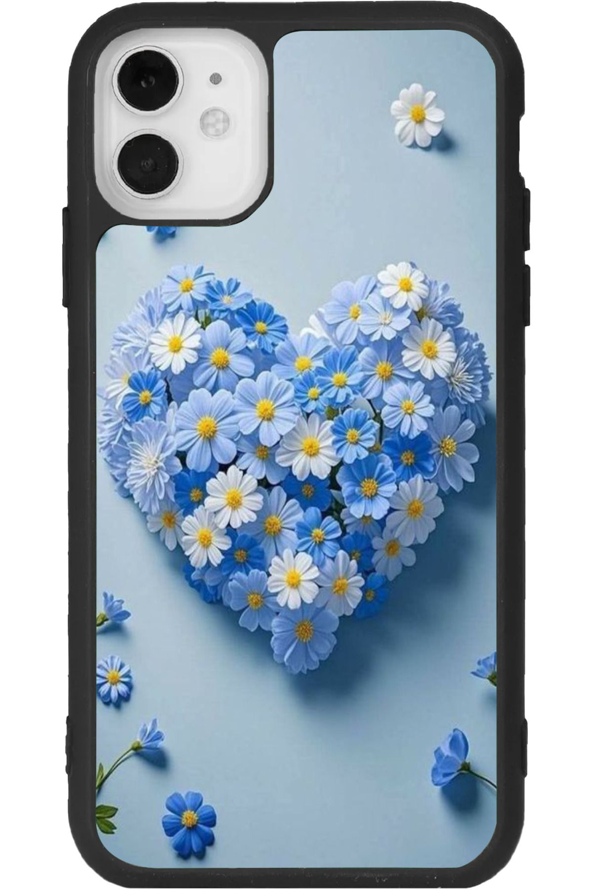 Aksel Kılıf iPhone 11 Uyumlu Baskılı, Mat Siyah Renk, Yumuşak Silikon, Koruyucu, Şok Emici Kapak, Kılıf