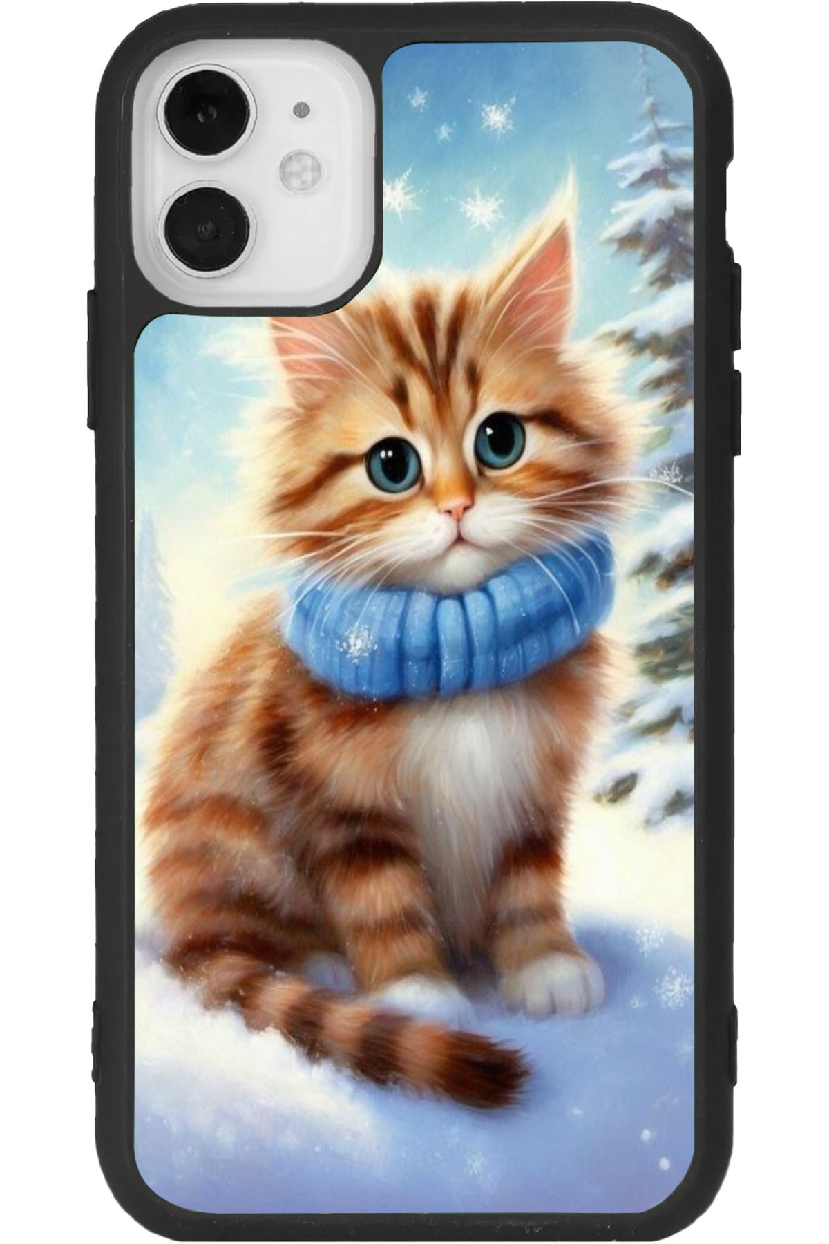Aksel Kılıf iPhone 11 Uyumlu Baskılı, Mat Siyah Renk, Yumuşak Silikon, Koruyucu, Şok Emici Kapak, Kılıf