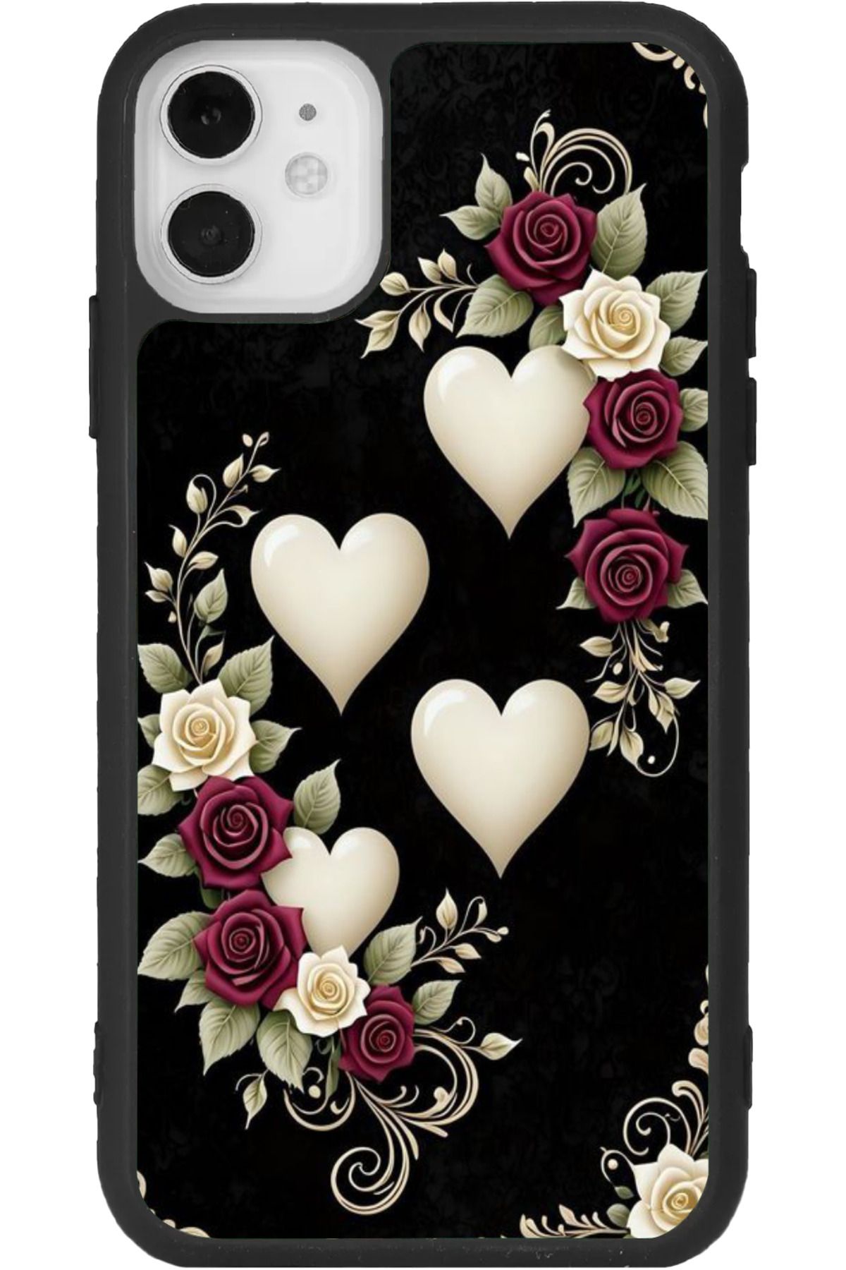 Aksel Kılıf iPhone 11 Uyumlu Baskılı, Mat Siyah Renk, Yumuşak Silikon, Koruyucu, Şok Emici Kapak, Kılıf