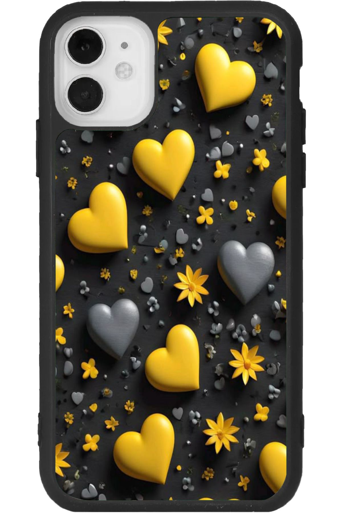 Aksel Kılıf iPhone 11 Uyumlu Baskılı, Mat Siyah Renk, Yumuşak Silikon, Koruyucu, Şok Emici Kapak, Kılıf