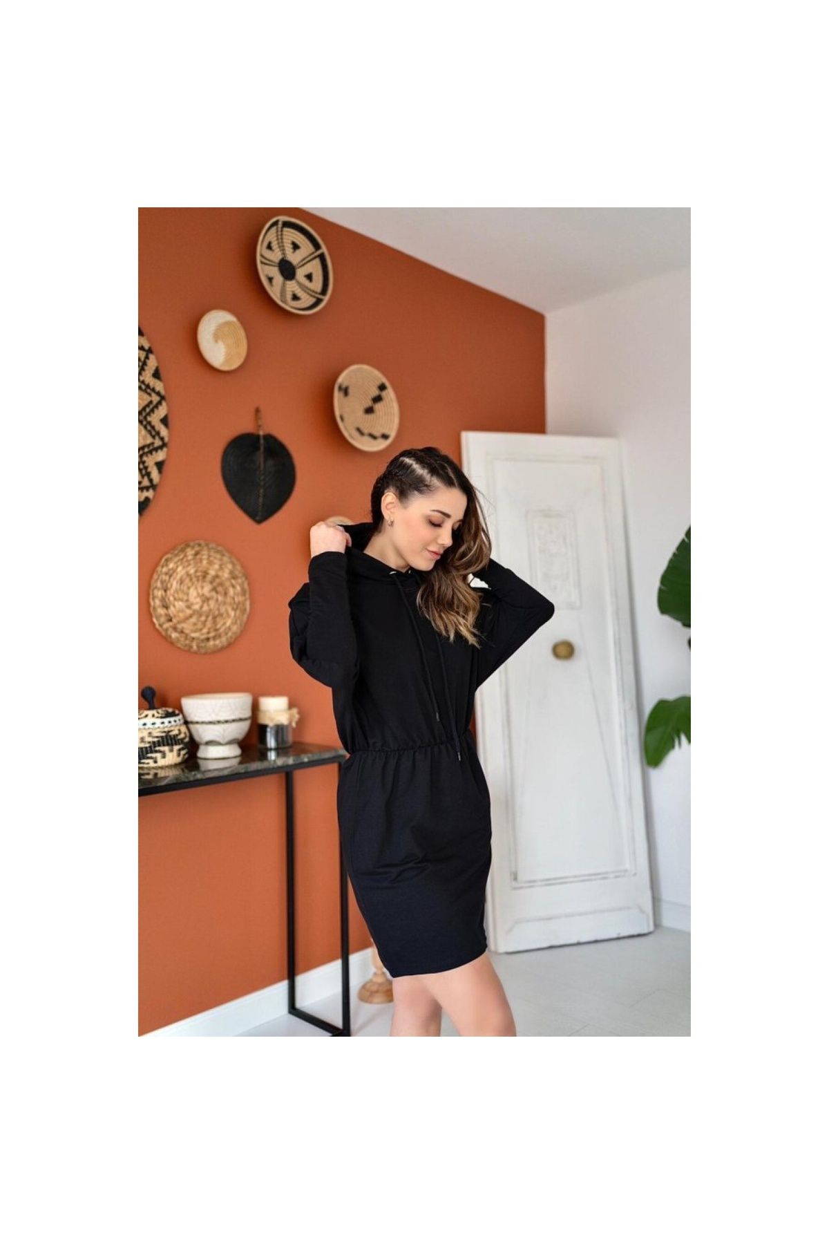 LUCKY LİFE Siyah Sweatshirt Spor Elbise