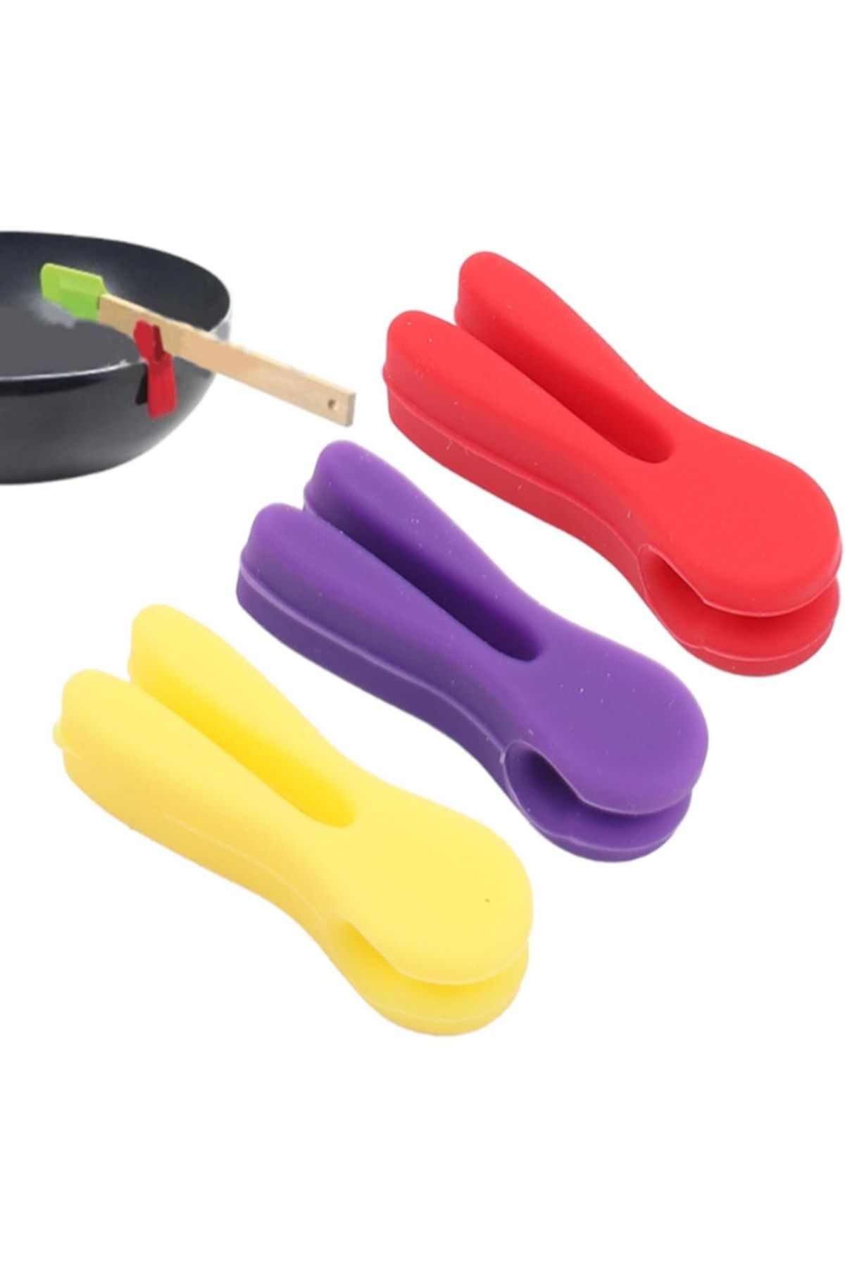 OEM Silikon Tava Kaşık Tutacağı 3'lü Paket