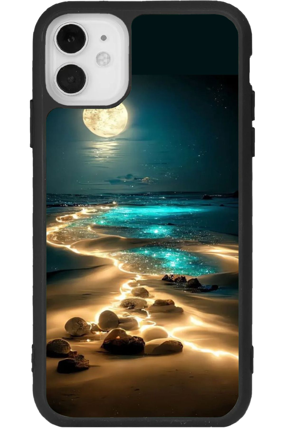 Aksel Kılıf iPhone 11 Uyumlu Baskılı, Mat Siyah Renk, Yumuşak Silikon, Koruyucu, Şok Emici Kapak, Kılıf