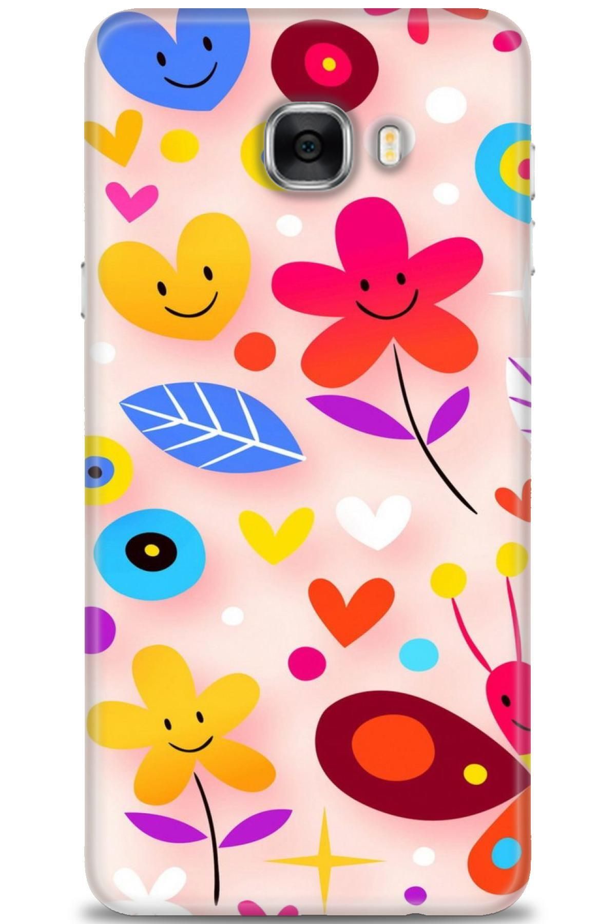 CooperTech Samsung Galaxy C7 İle Uyumlu HD Baskılı Desenli Silikon Kılıf - 819