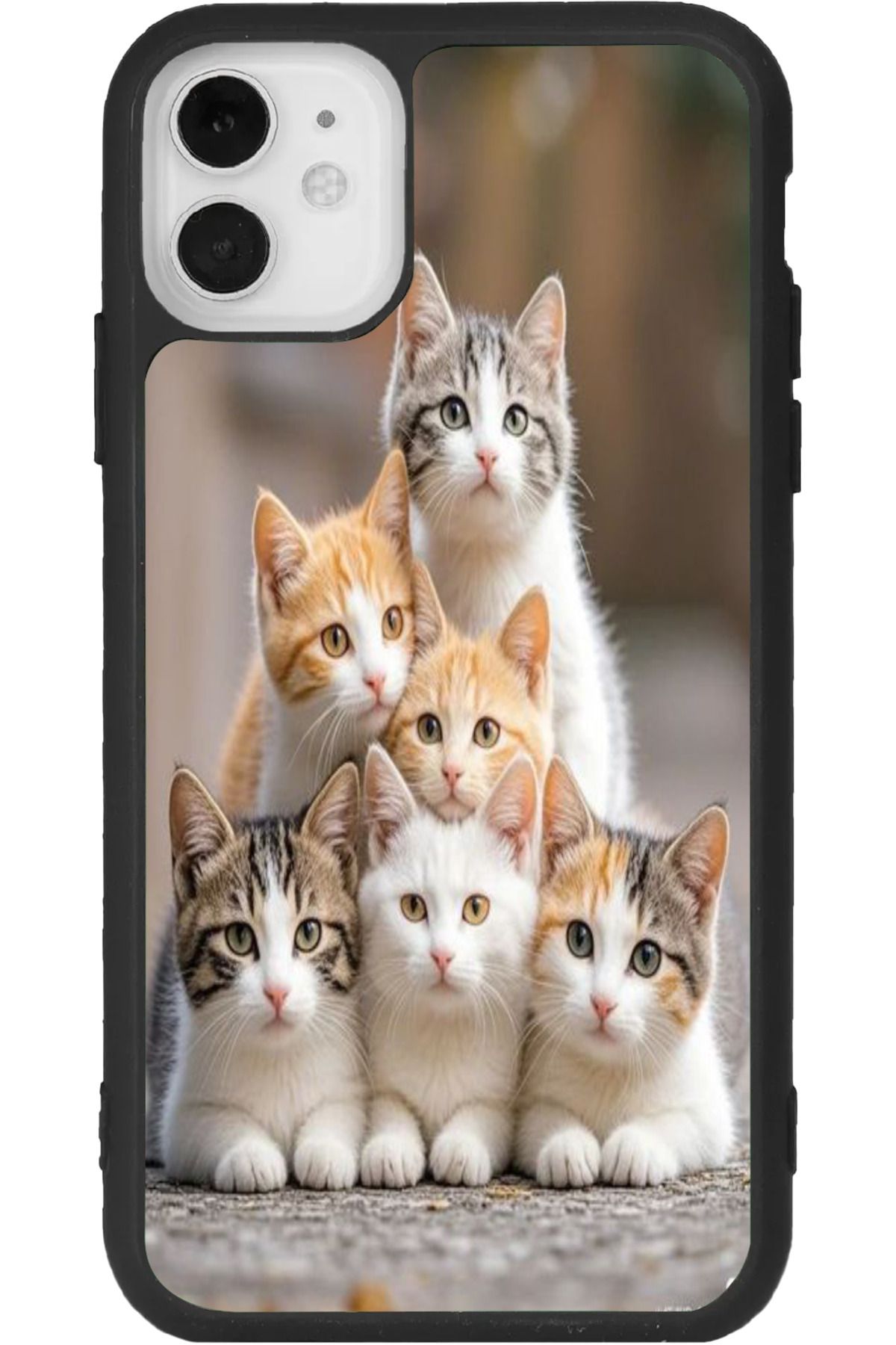 Aksel Kılıf iPhone 11 Uyumlu Baskılı, Mat Siyah Renk, Yumuşak Silikon, Koruyucu, Şok Emici Kapak, Kılıf
