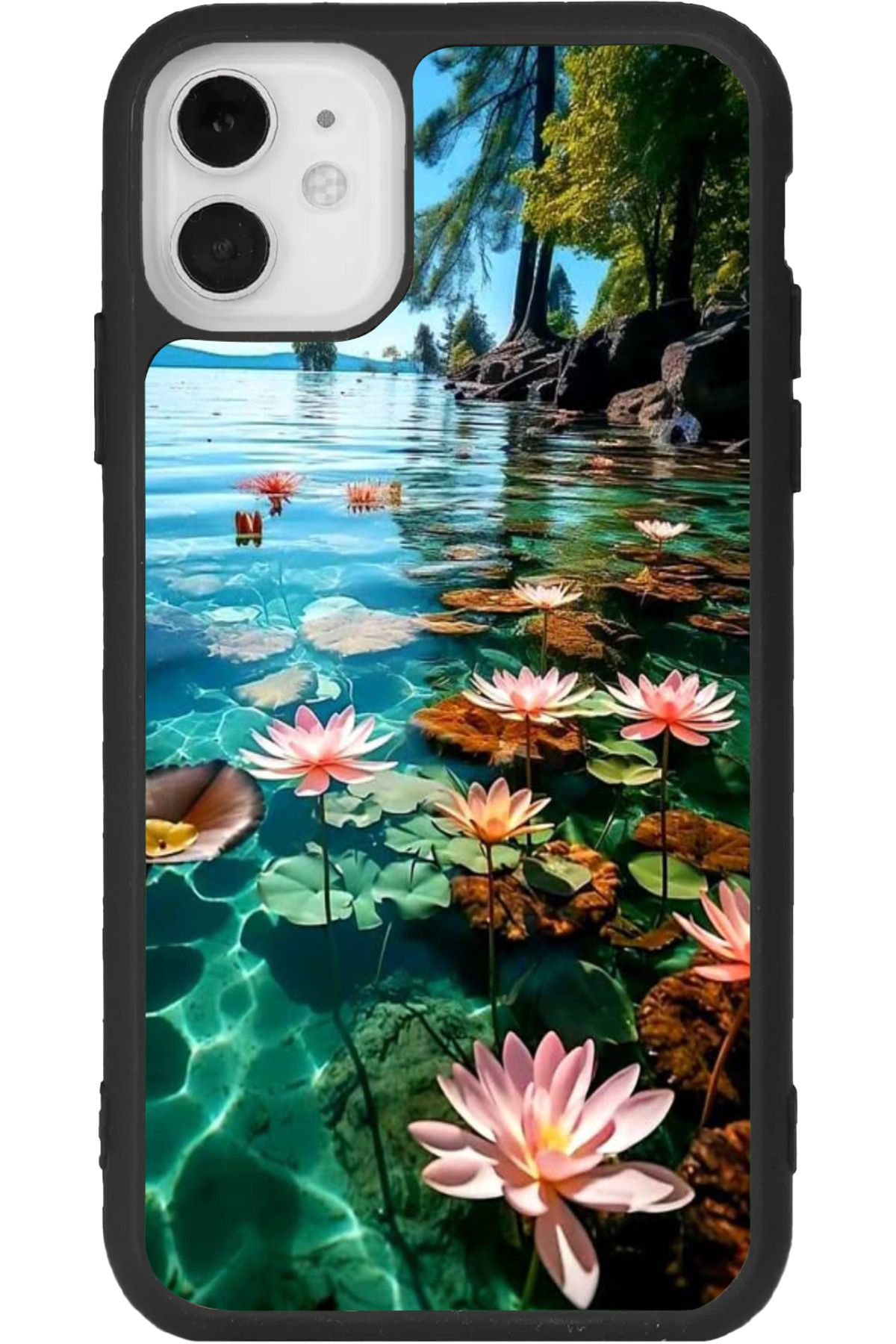 Aksel Kılıf iPhone 11 Uyumlu Baskılı, Mat Siyah Renk, Yumuşak Silikon, Koruyucu, Şok Emici Kapak, Kılıf