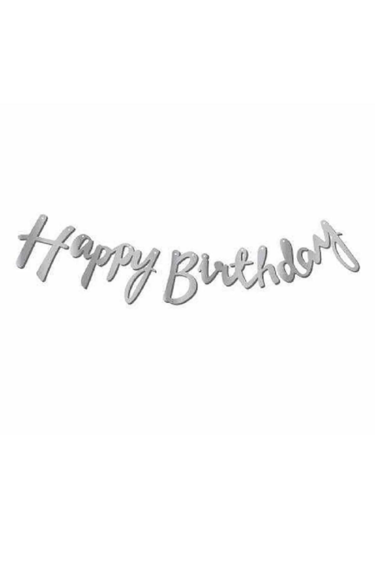 Öztürkpartievi Happy Birthday Gümüş Banner