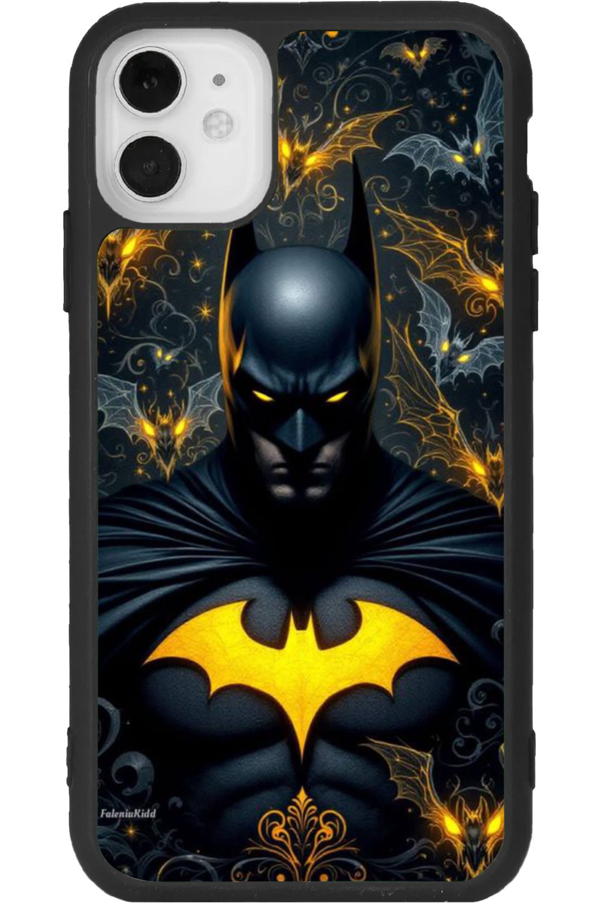 Aksel Kılıf iPhone 11 Uyumlu Baskılı, Mat Siyah Renk, Yumuşak Silikon, Koruyucu, Şok Emici Kapak, Kılıf