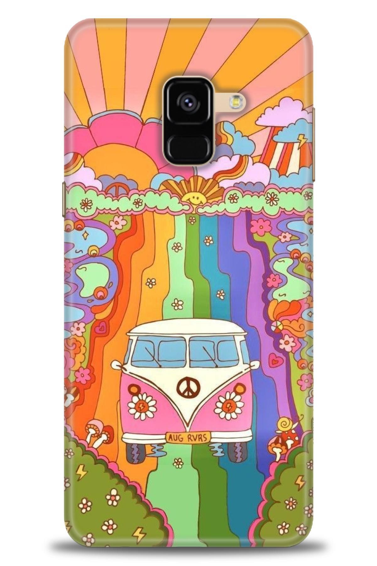 CooperTech Samsung Galaxy A8 2018 İle Uyumlu HD Baskılı Desenli Silikon Kılıf - 837