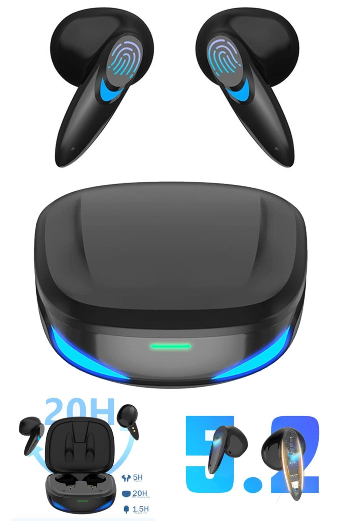 Ozmik G10 Bt 5.2 Düşük Gecikmeli Kablosuz Dokunmatik Gaming Bluetooth Oyuncu Kulaklığı