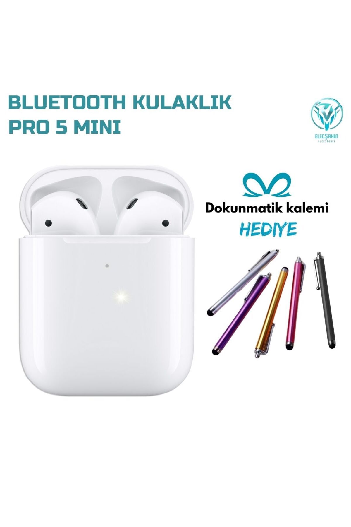 İVOTECH Bluetooth Kulaklık Pro5 Mini-Android ve iOS ile uyumlu -Dokunmatik kontrol -kaliteli ses -Beyaz renk