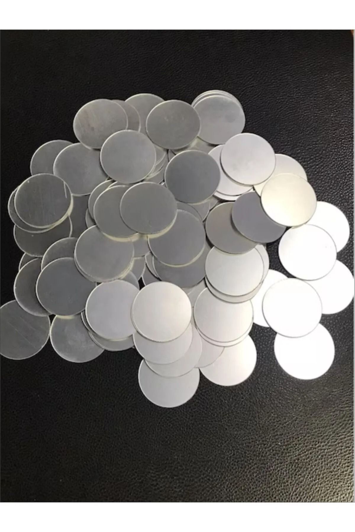 MeyArt Ajans MeyArt Dekor Süs Yuvarlak Ayna Gümüş 100x Adet Pleksi Dekoratif 3*3cm
