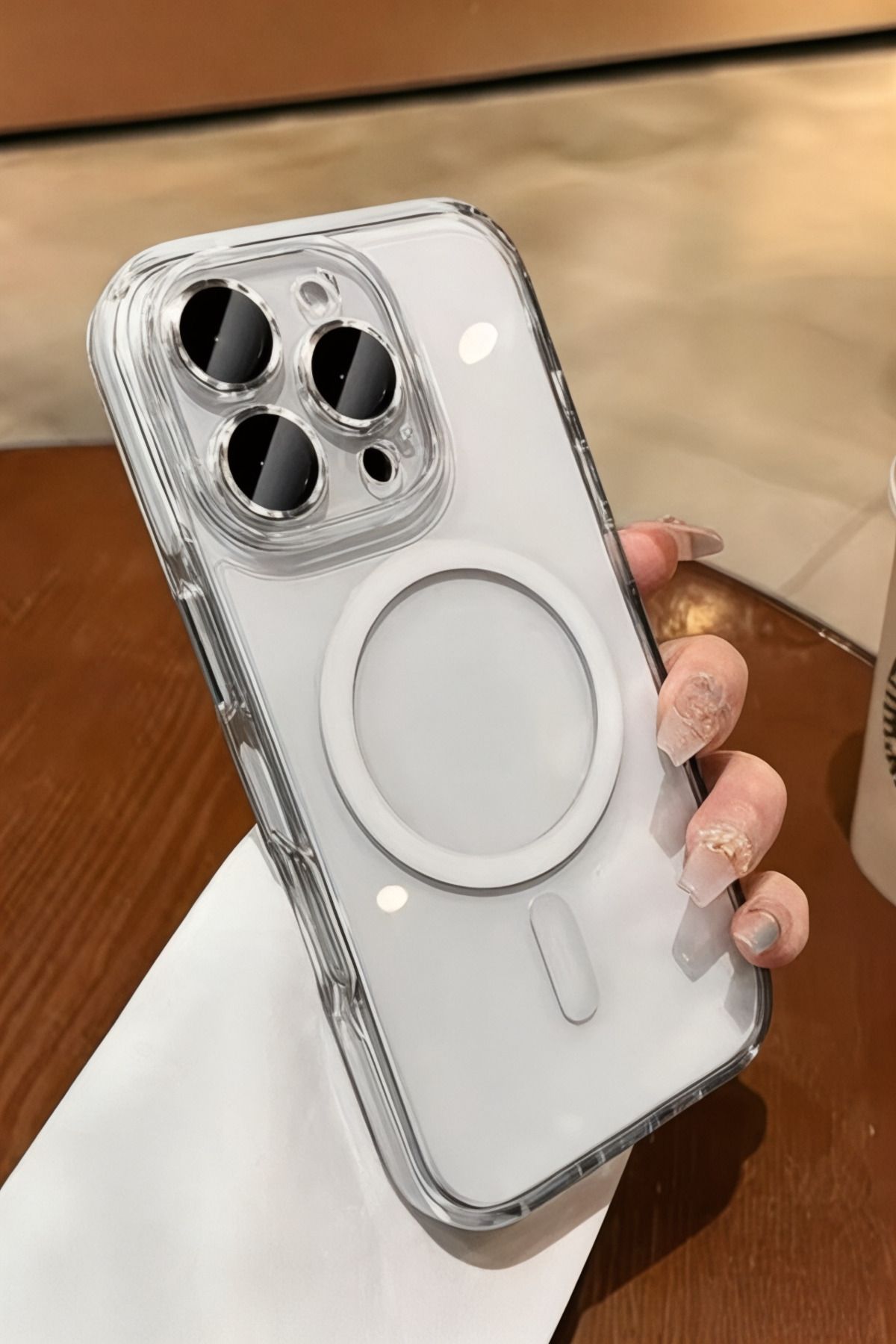 ProNorth Apple İphone 14 Pro Max Kılıf Kamera Lens Korumalı Magsafe Şarj Özellikli Sert Silikon