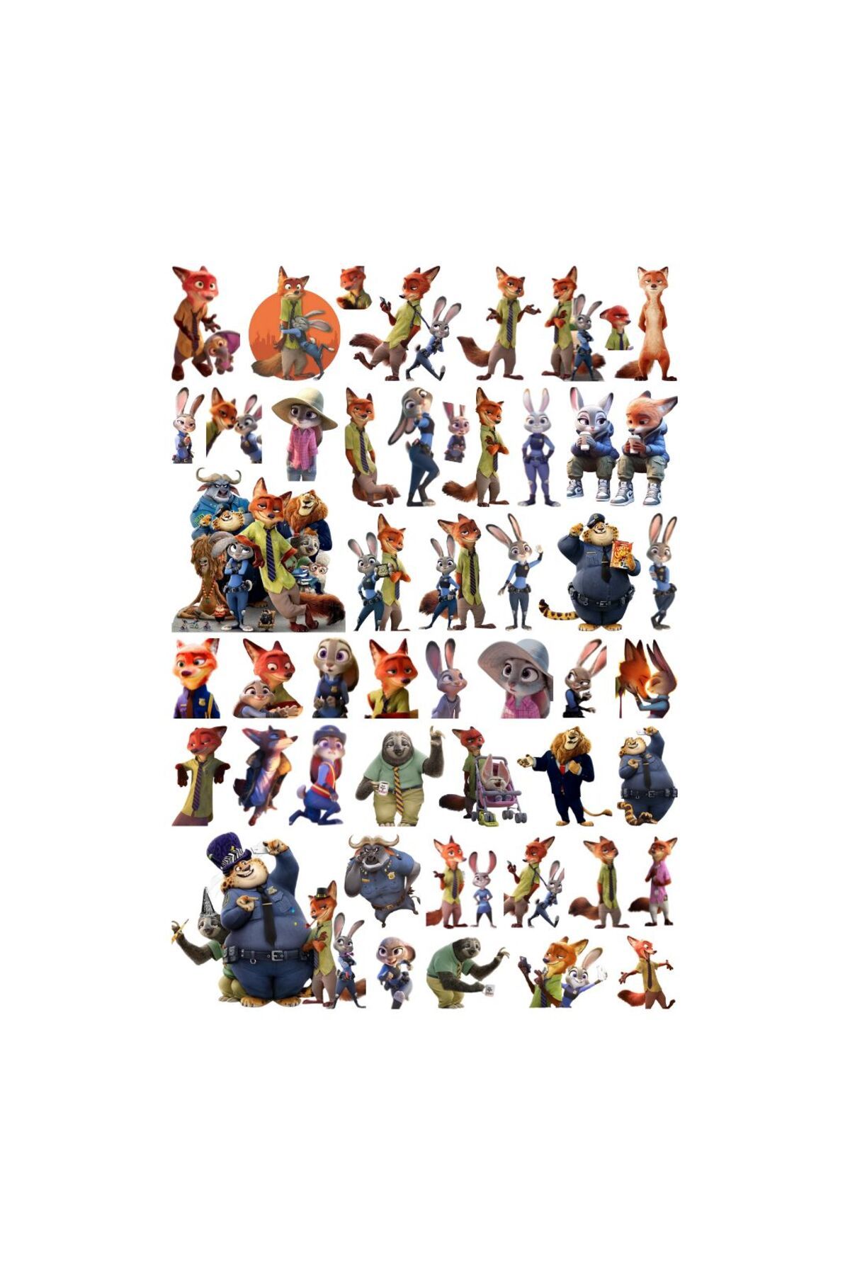 Ororabutik 48 Adet Hayvanlar Şehri Zootropolis Sticker Seti - Etiket Seti Sketchbook