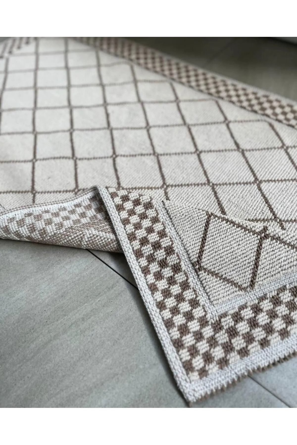 ÖNEM EV TEKSTİL Pamuklu 2'li Banyo Paspas Seti 60x100 50x60 Cm - Bej